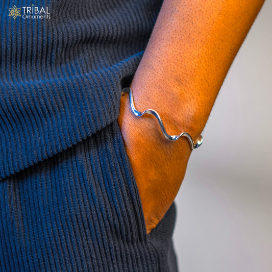 925 sterling silver handmade unique design fabulous open face adjustable bangle cuff bracelet kada, excellent gifting jewelry cuff118 - TRIBAL ORNAMENTS