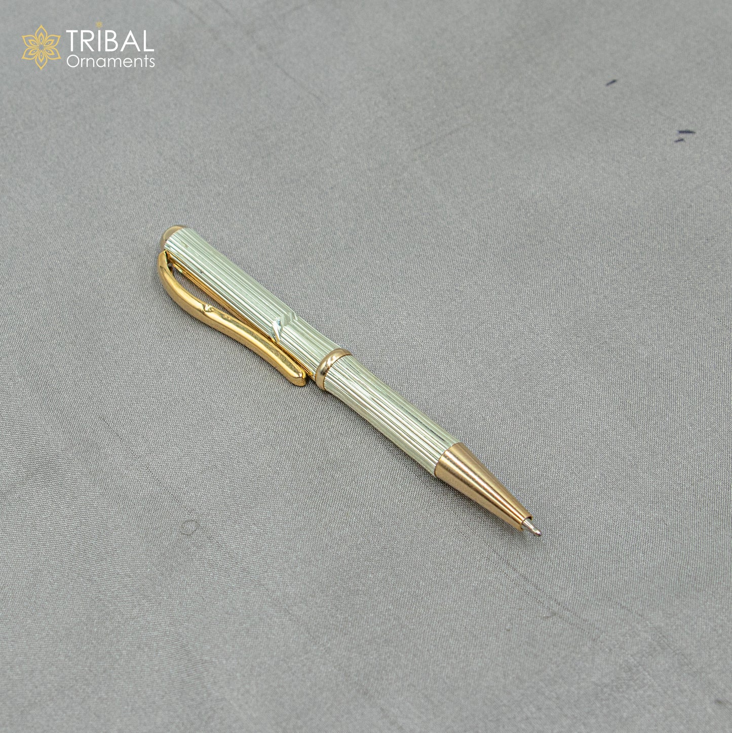 925 Sterling silver handmade unique luxury writing ball pen, best silver gifting article from india art803 - TRIBAL ORNAMENTS