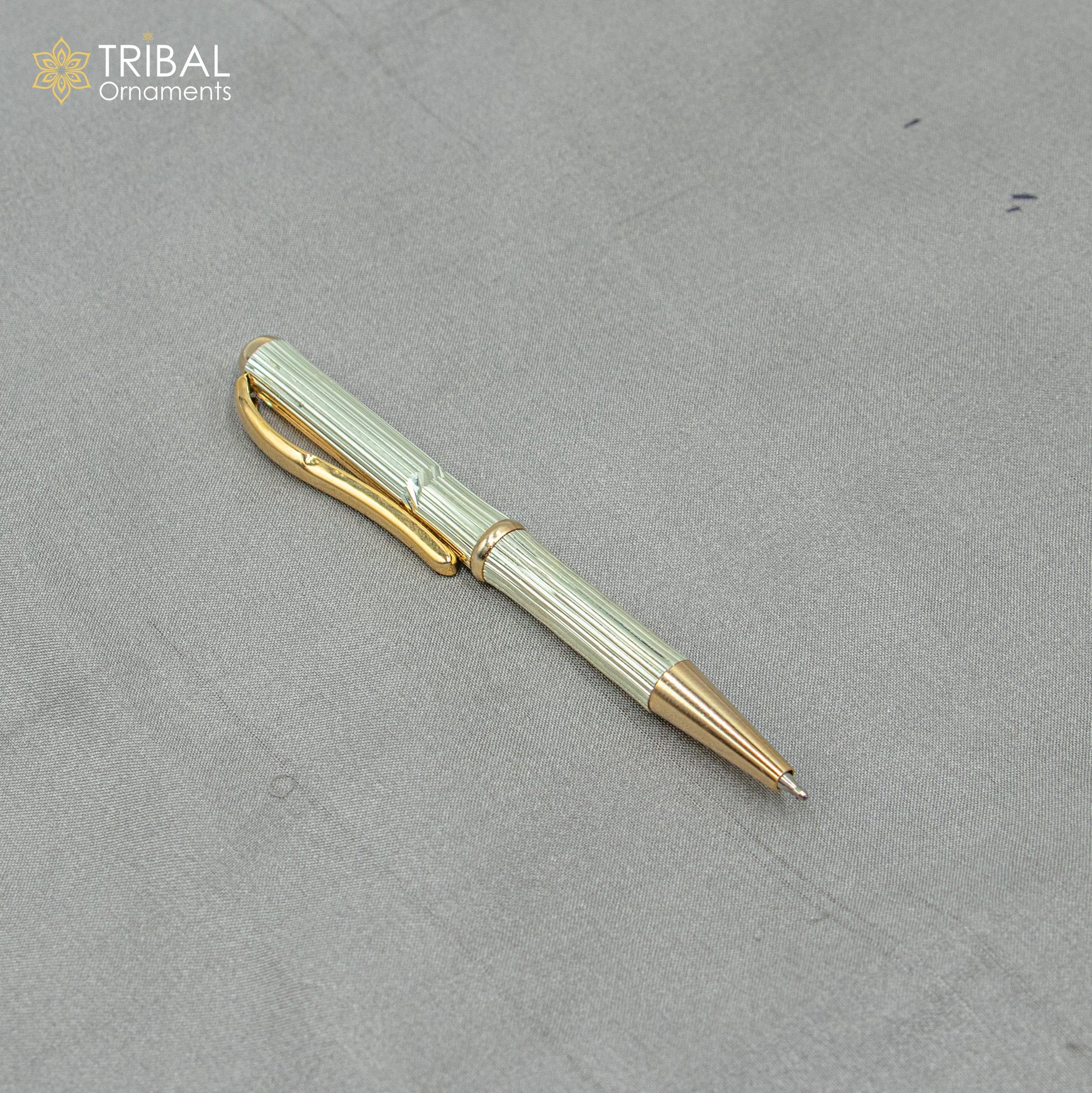 925 Sterling silver handmade unique luxury writing ball pen, best silver gifting article from india art803 - TRIBAL ORNAMENTS