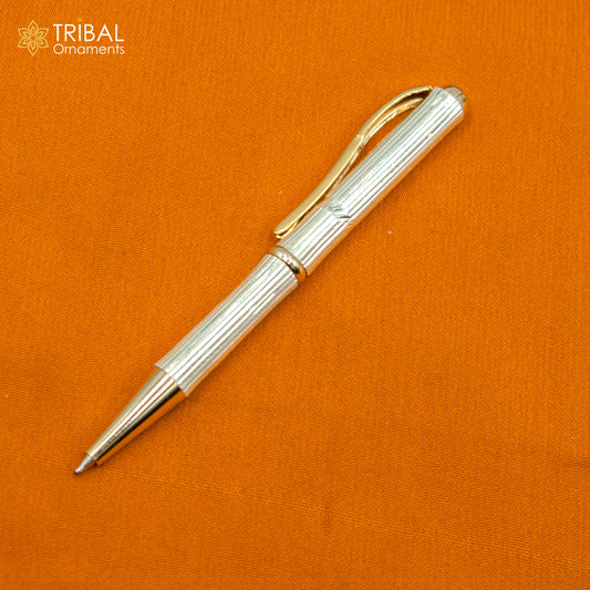 925 Sterling silver handmade unique luxury writing ball pen, best silver gifting article from india art803 - TRIBAL ORNAMENTS