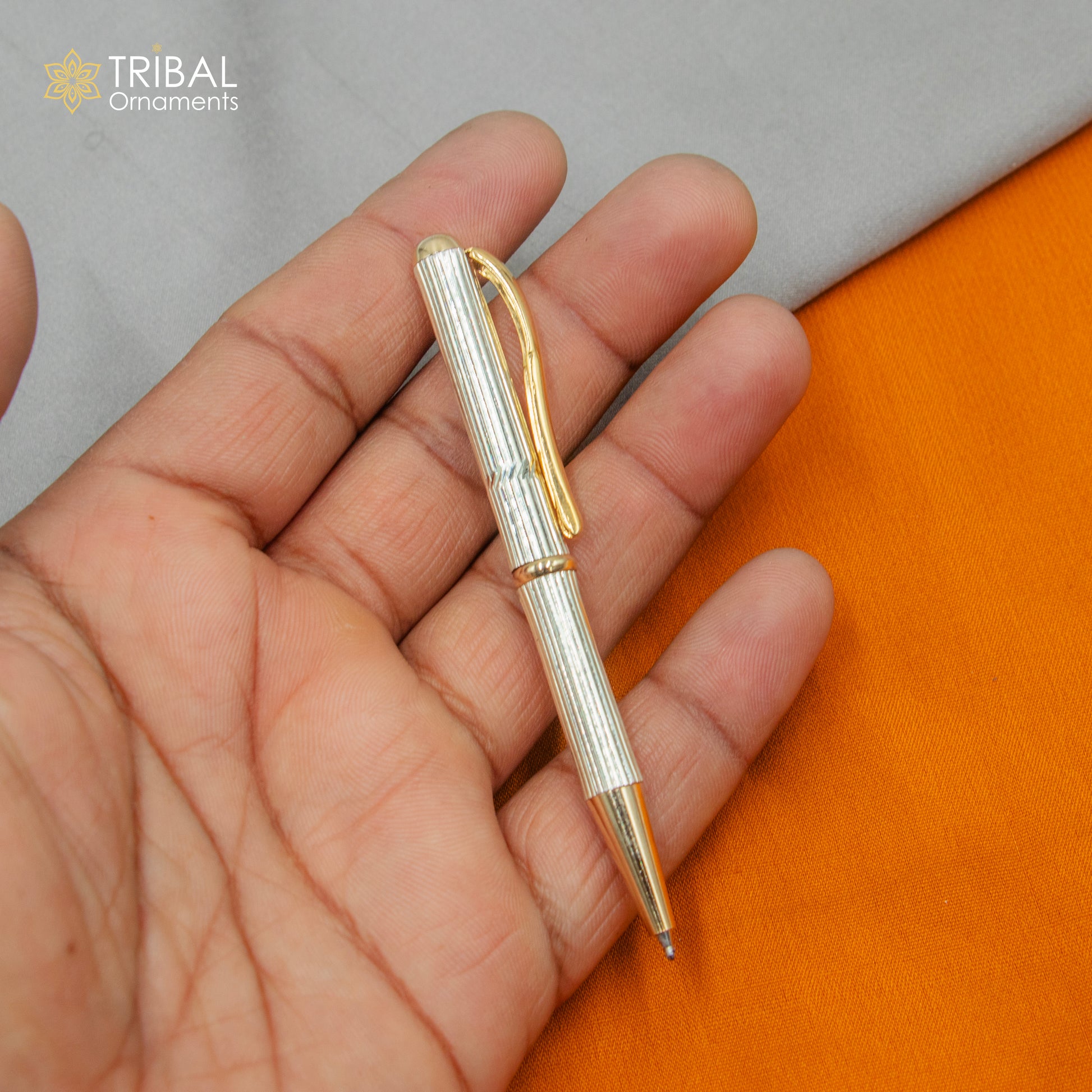 925 Sterling silver handmade unique luxury writing ball pen, best silver gifting article from india art803 - TRIBAL ORNAMENTS
