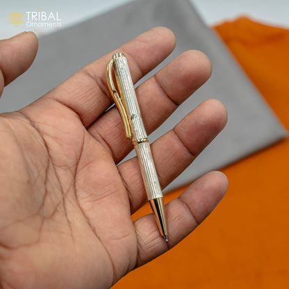 925 Sterling silver handmade unique luxury writing ball pen, best silver gifting article from india art803 - TRIBAL ORNAMENTS