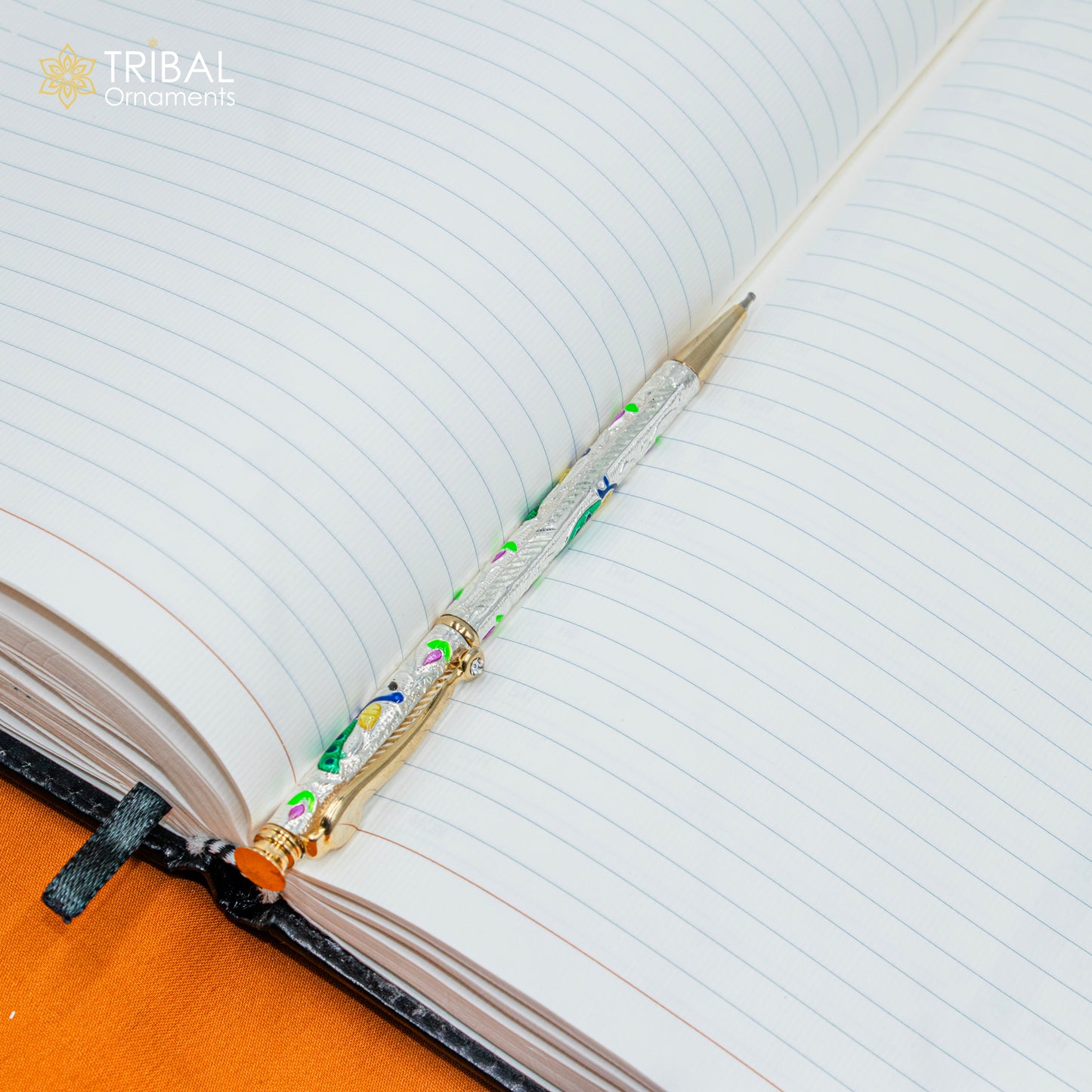 925 Sterling silver handmade unique peacock design writing ball pen, best silver gifting article from india art806 - TRIBAL ORNAMENTS