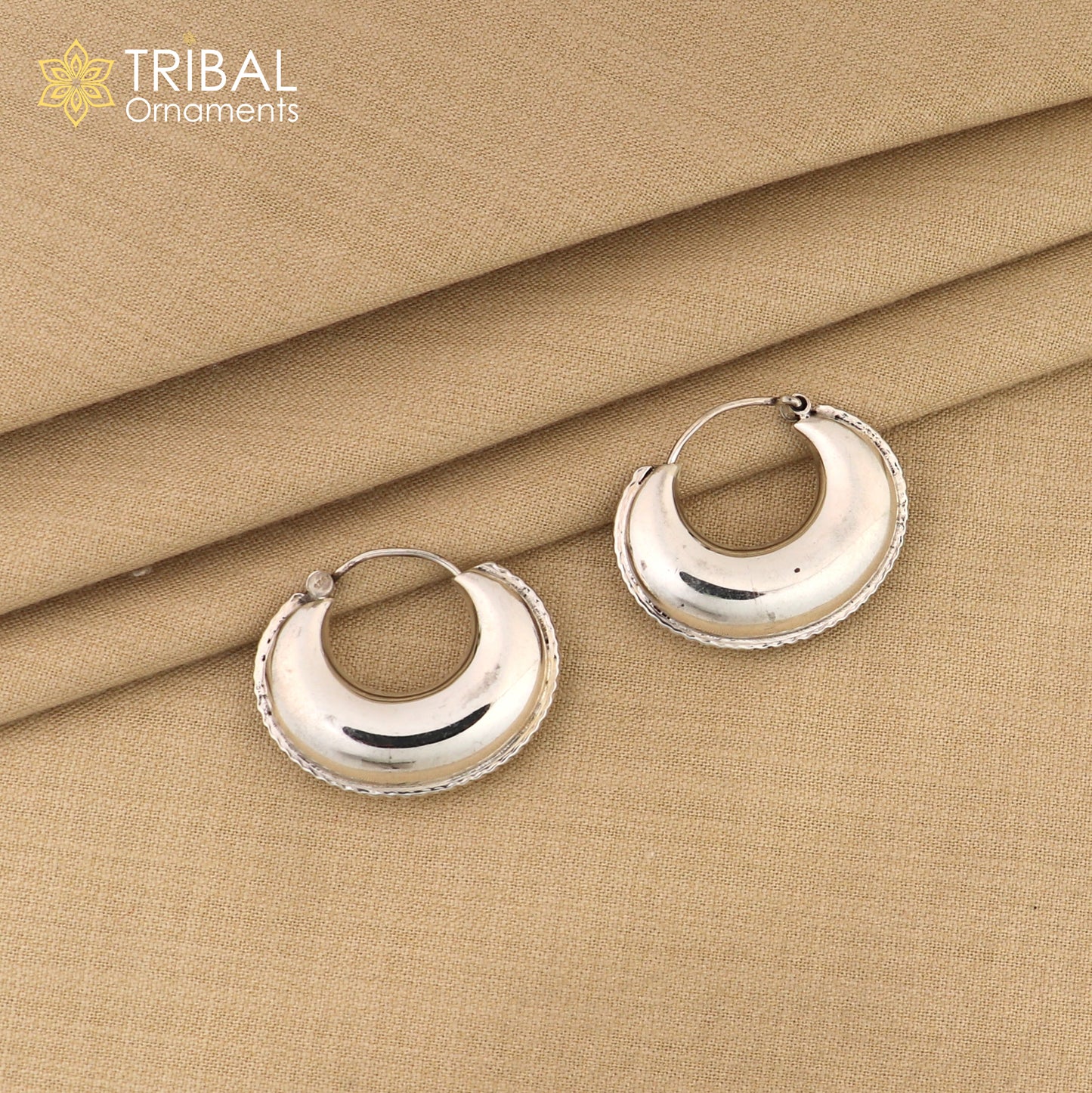 925 sterling silver handmade unique traditional cultural ethnic hoops earring bali for men's or girl's best dancing jewelry s1121 - TRIBAL ORNAMENTS