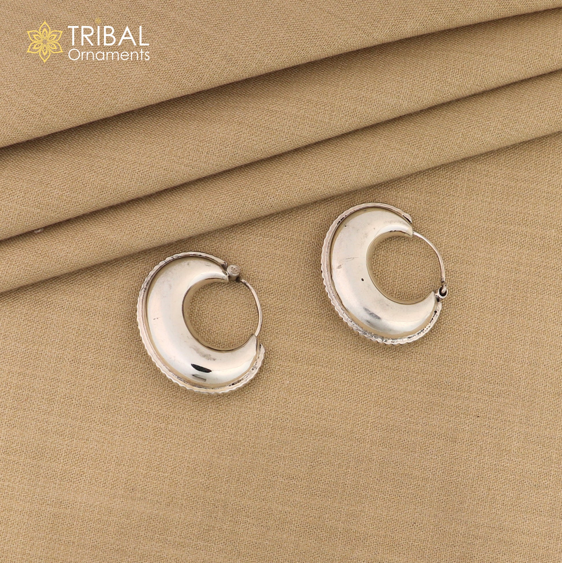 925 sterling silver handmade unique traditional cultural ethnic hoops earring bali for men's or girl's best dancing jewelry s1121 - TRIBAL ORNAMENTS