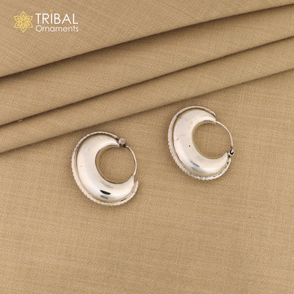 925 sterling silver handmade unique traditional cultural ethnic hoops earring bali for men's or girl's best dancing jewelry s1121 - TRIBAL ORNAMENTS