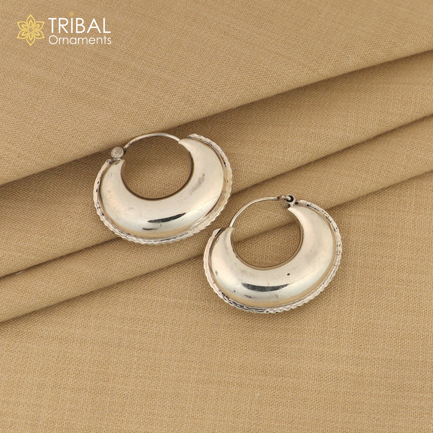 925 sterling silver handmade unique traditional cultural ethnic hoops earring bali for men's or girl's best dancing jewelry s1121 - TRIBAL ORNAMENTS