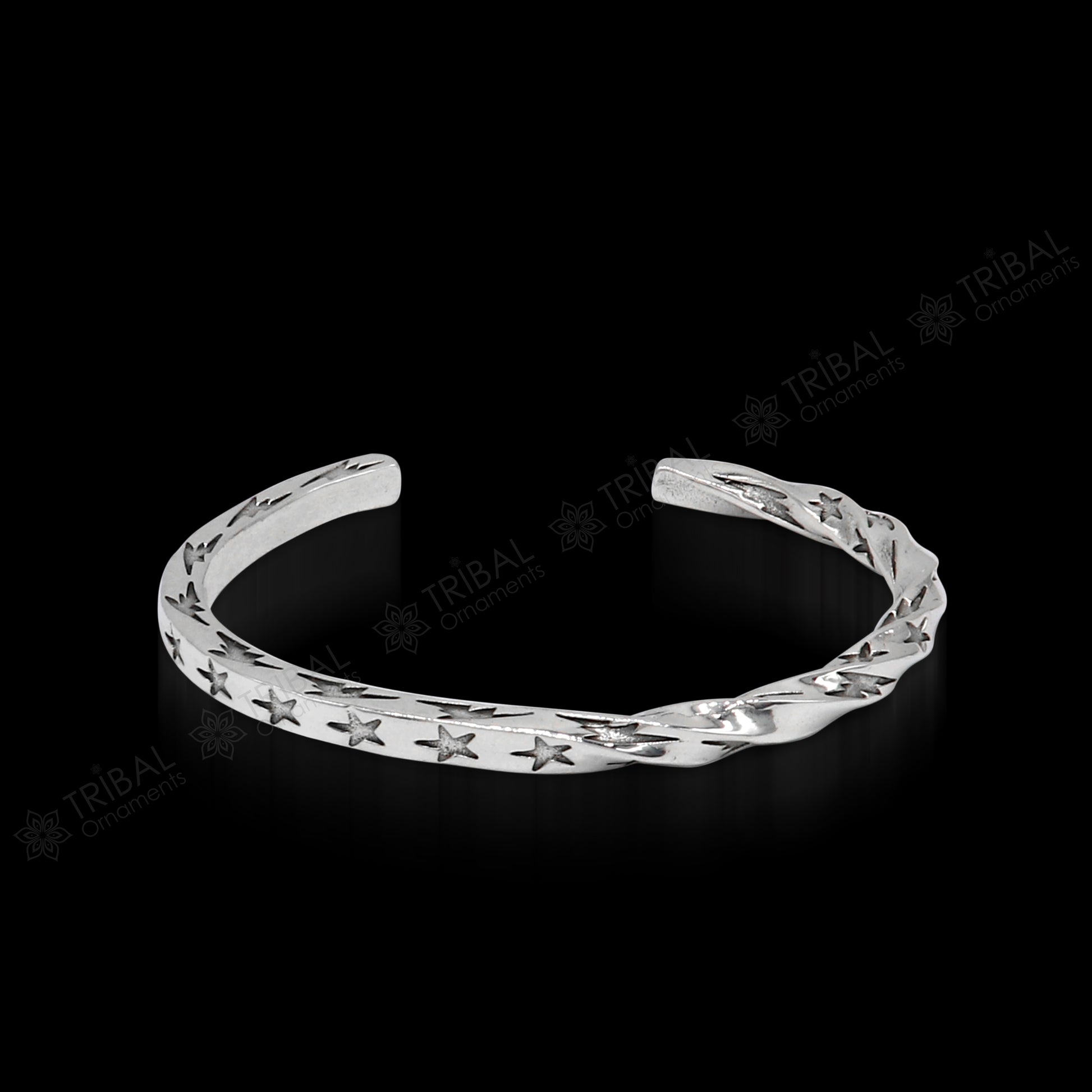 925 sterling silver handmade Unique twisting design fashion kada cuff bracelet, cuff kada unsex gifting jewelry solid silver kada cuff156 - TRIBAL ORNAMENTS