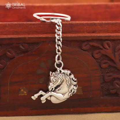 925 Sterling silver handmade unique unicorn horse design solid key chian, stylish royal gifting silver accessories unisex gift jewelry kch05 - TRIBAL ORNAMENTS