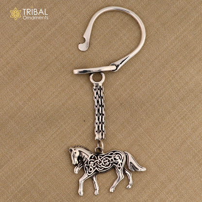 925 Sterling silver vintage horse design key chain by TRIBAL ORNAMENTS, featuring a stylish, solid silver unisex accessory.
