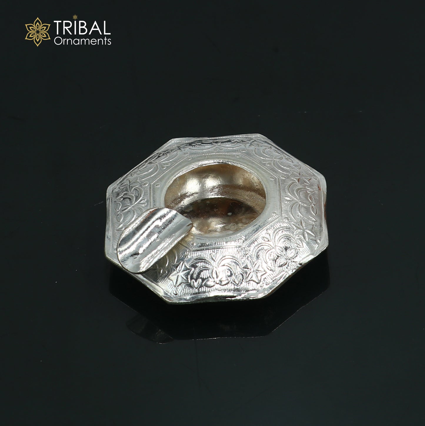 925 sterling silver handmade vintage design flower art small ashtray for cigarette royal unique luxury gift stb413) - TRIBAL ORNAMENTS