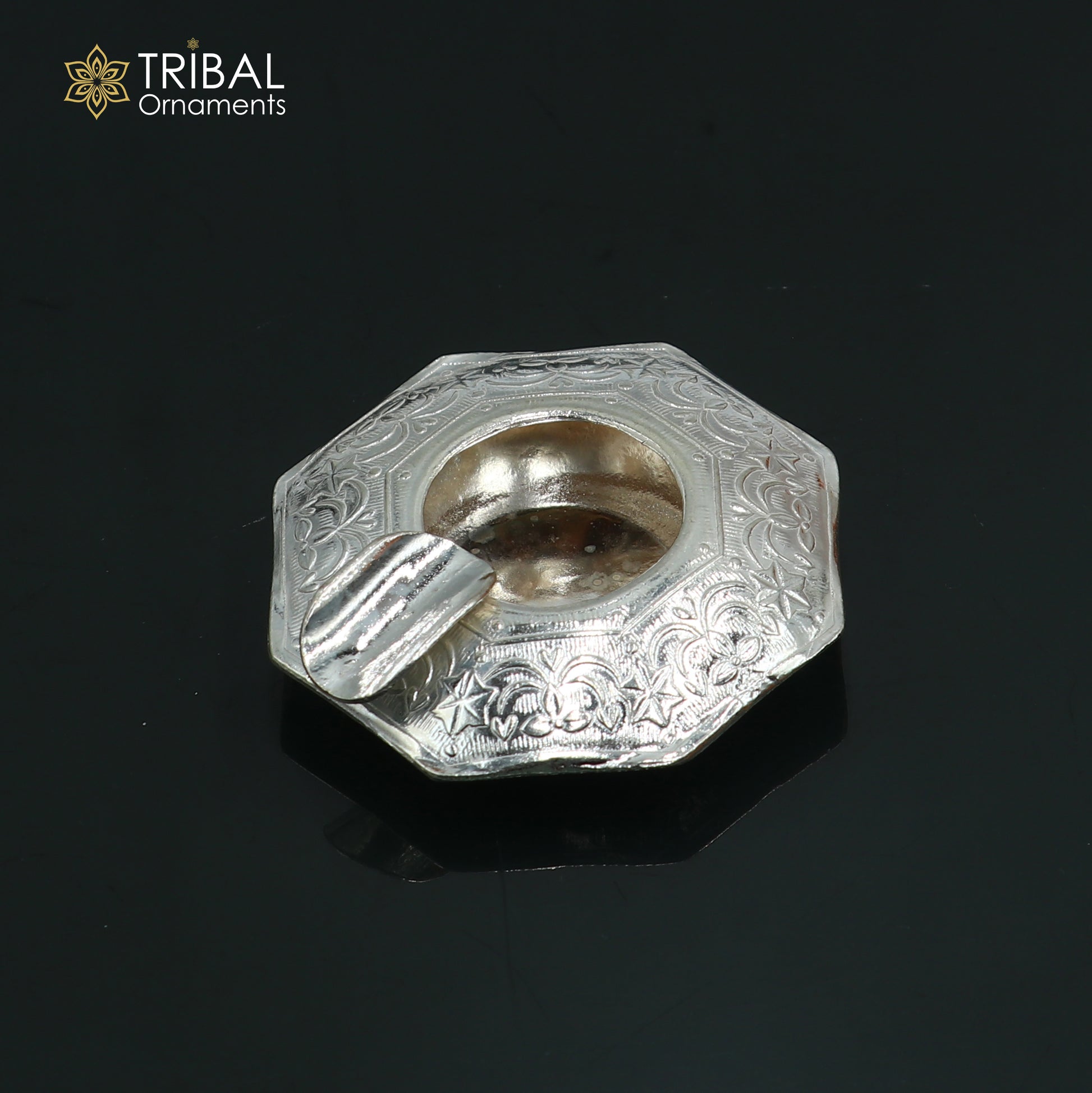 925 sterling silver handmade vintage design flower art small ashtray for cigarette royal unique luxury gift stb413) - TRIBAL ORNAMENTS