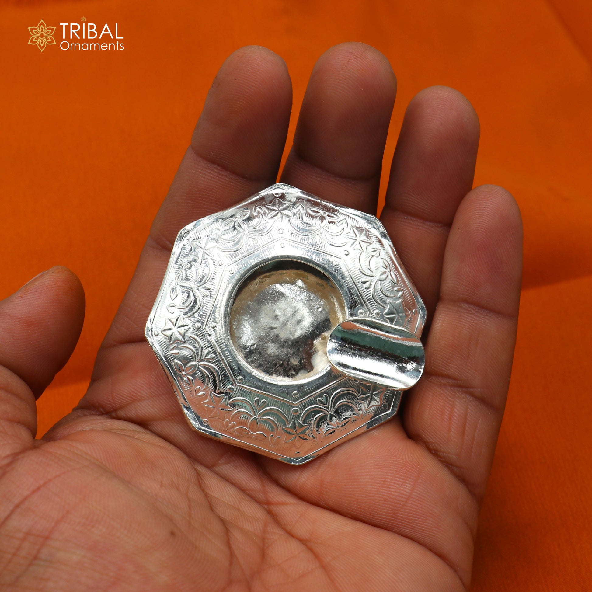 925 sterling silver handmade vintage design flower art small ashtray for cigarette royal unique luxury gift stb413) - TRIBAL ORNAMENTS