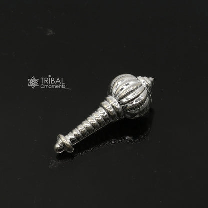 925 Sterling silver handmade lord HanumanA Gada/Mace, divine BAJRANGBALI weapon gift for idol hanuman for best wishes puja articles su1300 - TRIBAL ORNAMENTS