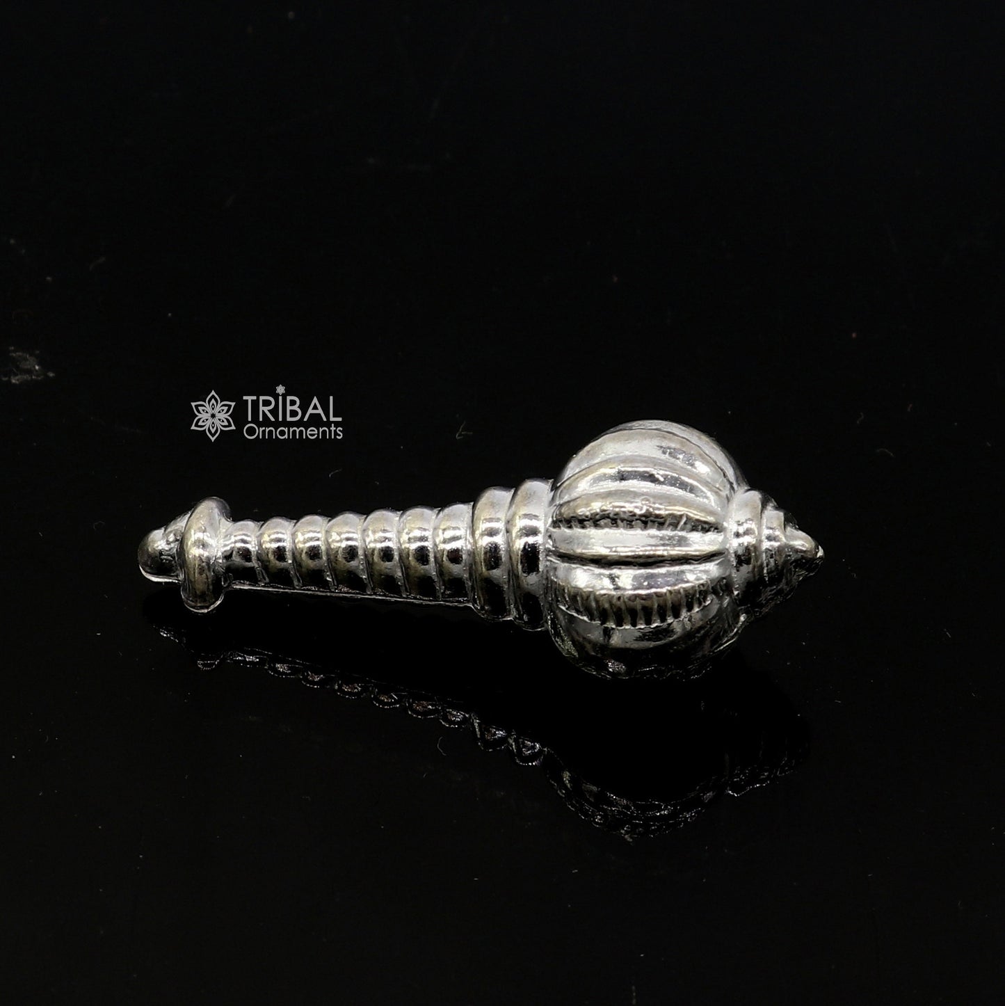 925 Sterling silver handmade lord HanumanA Gada/Mace, divine BAJRANGBALI weapon gift for idol hanuman for best wishes puja articles su1300 - TRIBAL ORNAMENTS