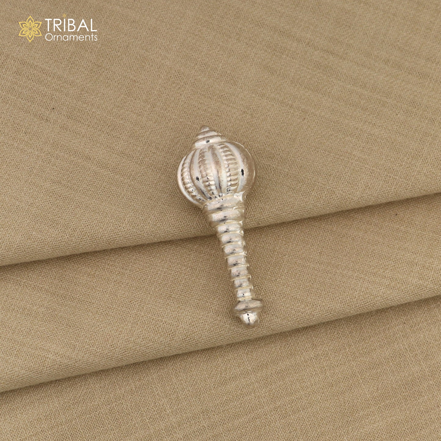 925 Sterling silver Hanuman Gada/Mace, divine weapon gift for idol hanuman for best wishes puja articles su1300 - TRIBAL ORNAMENTS