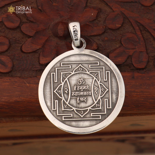 925 sterling silver Hanuman yantra unisex pendant nsp1088 - TRIBAL ORNAMENTS