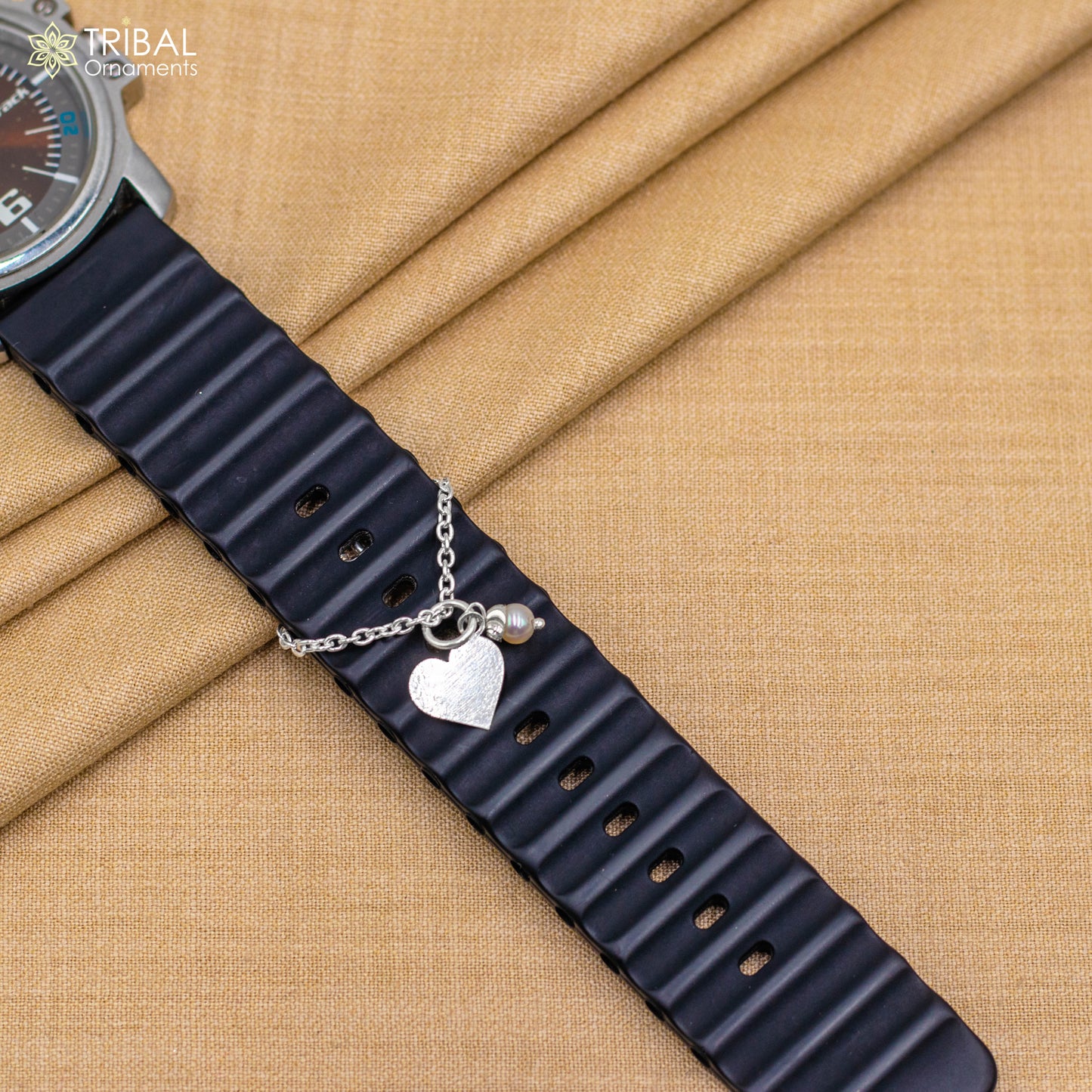 925 sterling silver heart shape watch charms wsc05 - TRIBAL ORNAMENTS