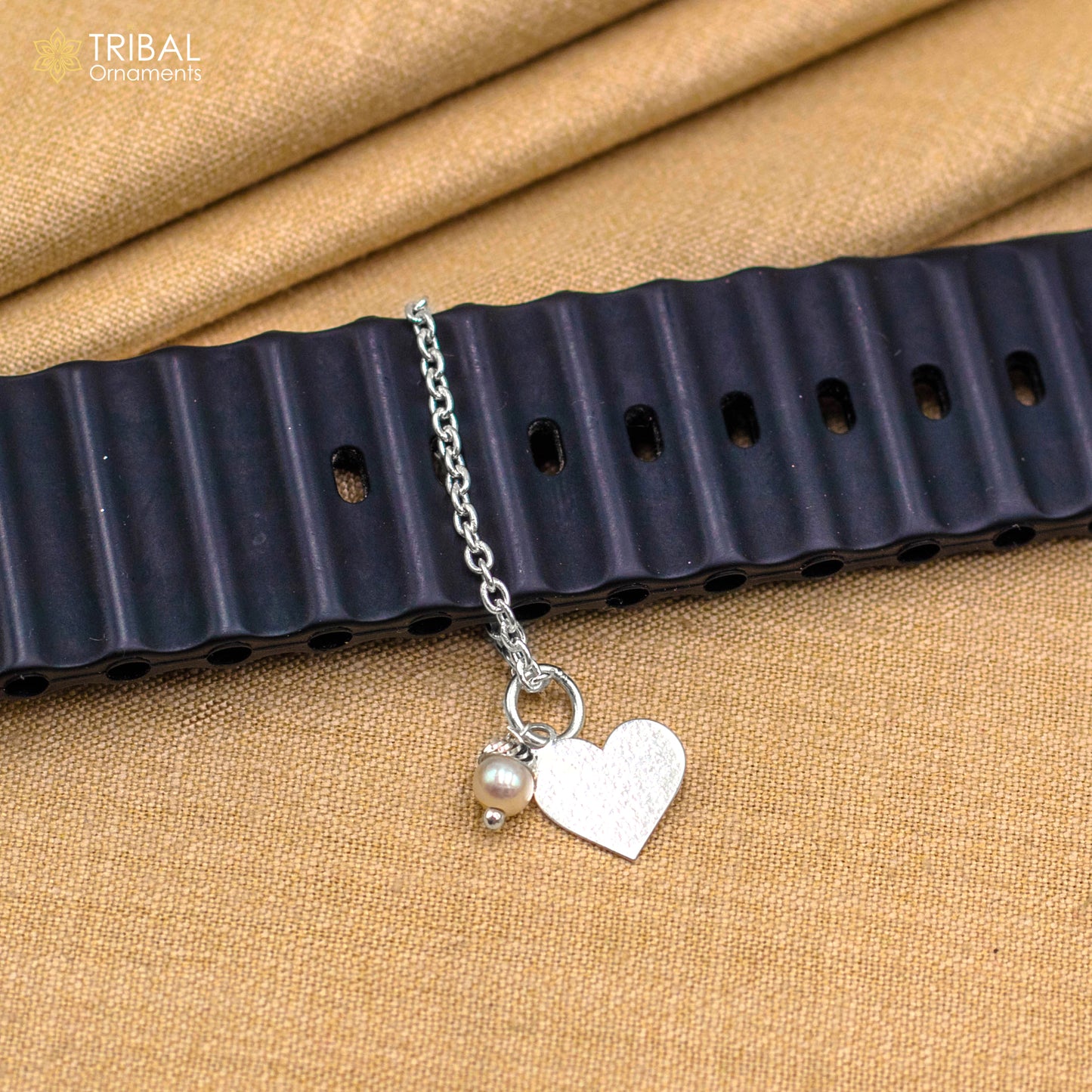 925 sterling silver heart shape watch charms wsc05 - TRIBAL ORNAMENTS