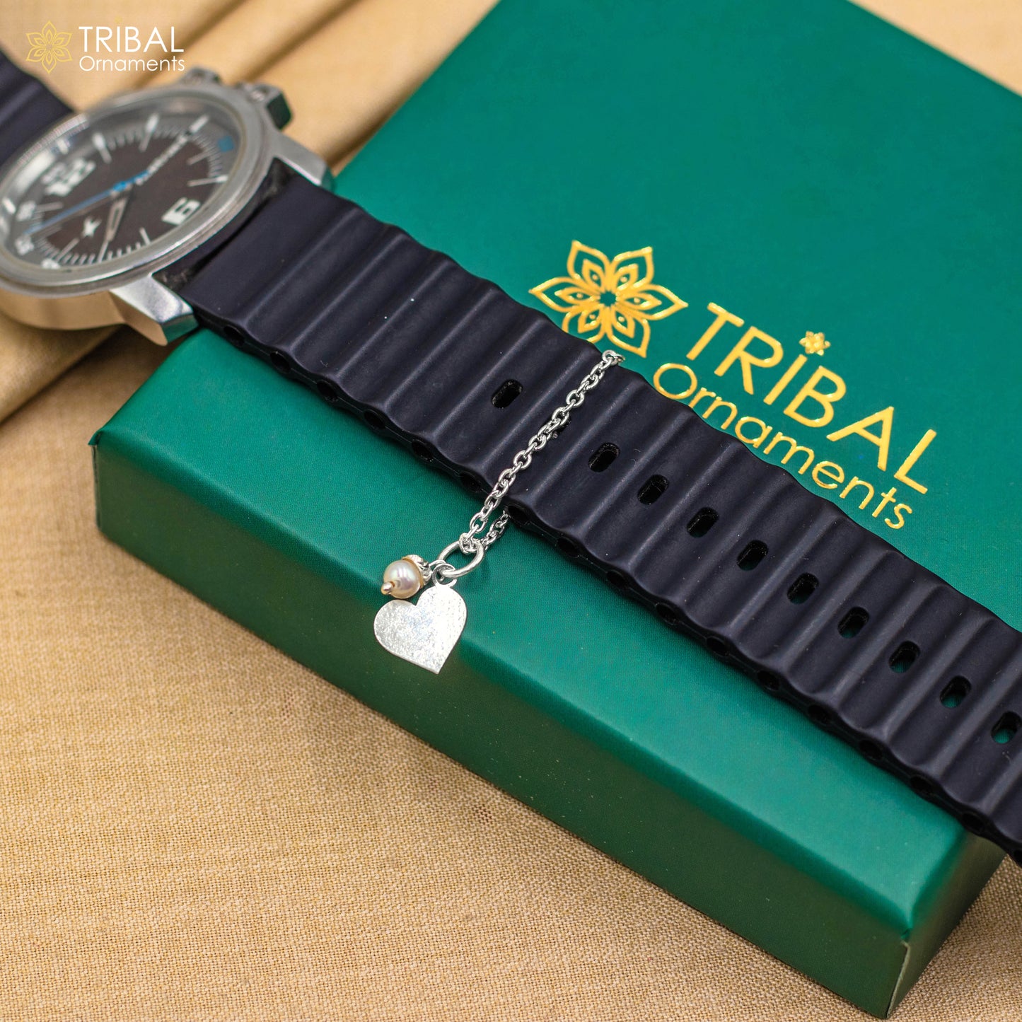 925 sterling silver heart shape watch charms wsc05 - TRIBAL ORNAMENTS