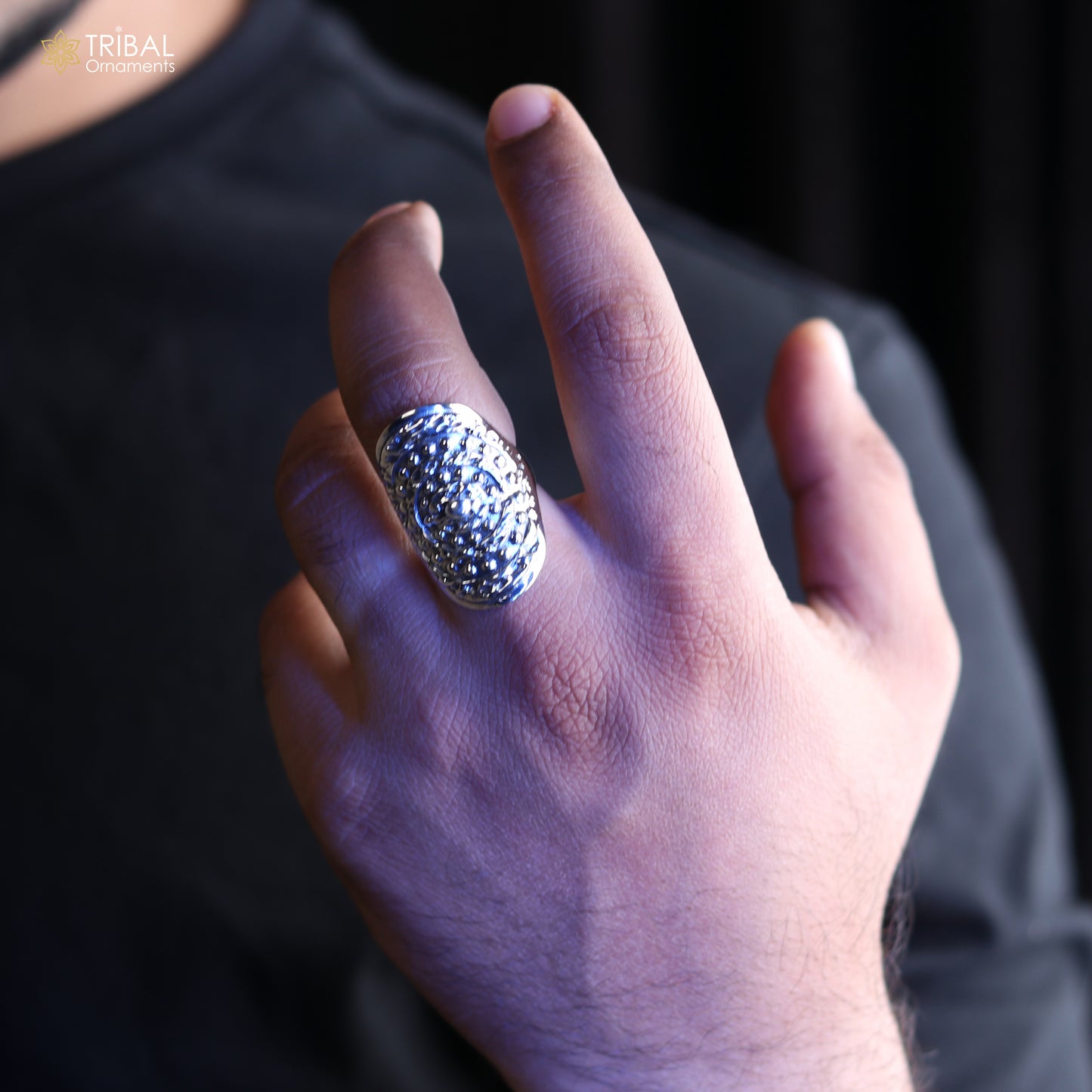 925 sterling silver heavy dome style  ring men's Jewelry sr759 - TRIBAL ORNAMENTS