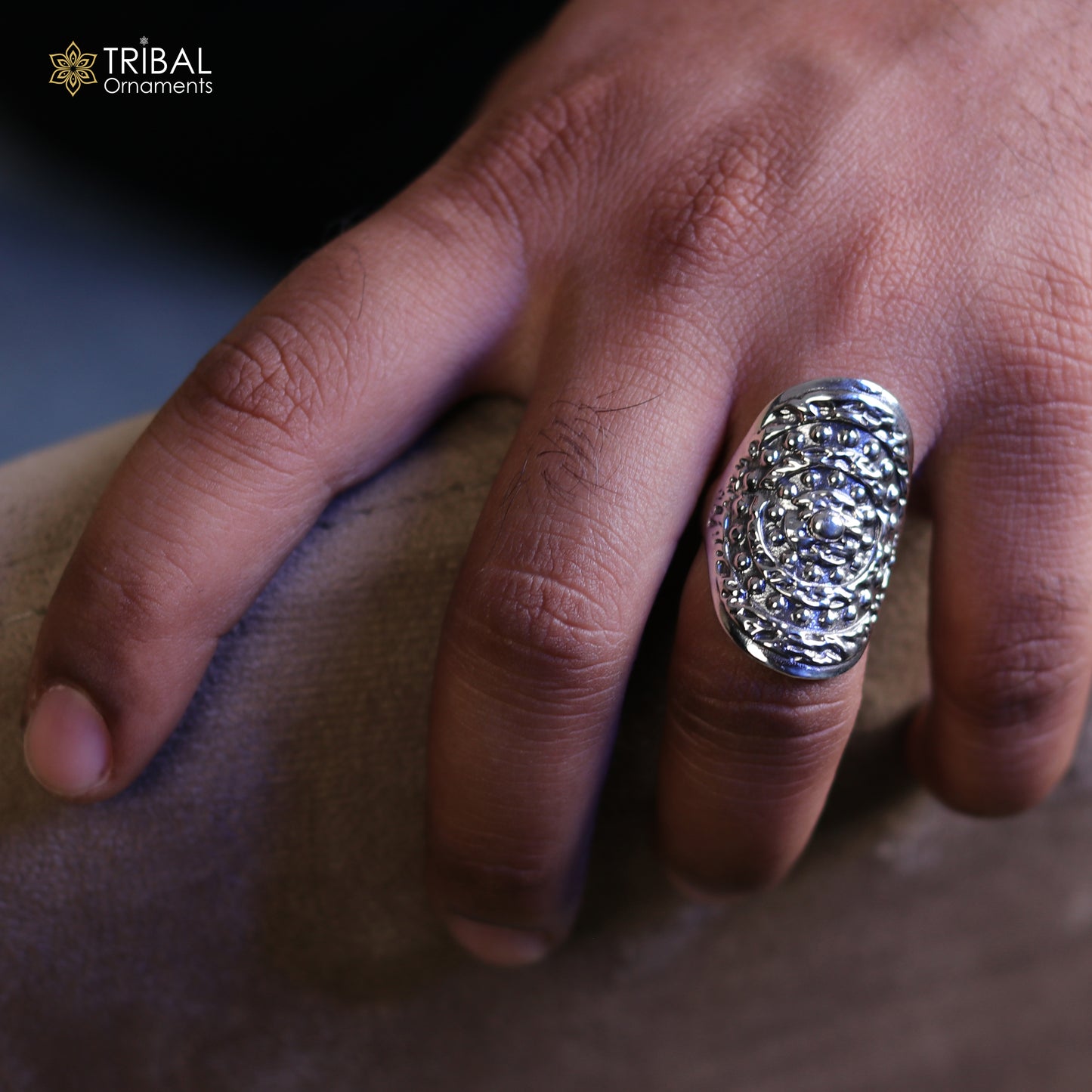 925 sterling silver heavy dome style  ring men's Jewelry sr759 - TRIBAL ORNAMENTS