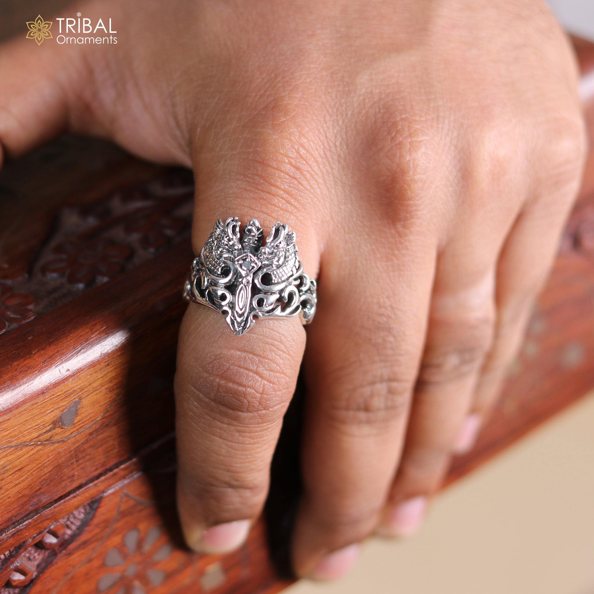 925 sterling silver heavy kingram design ring men's Jewelry sr764 - TRIBAL ORNAMENTS