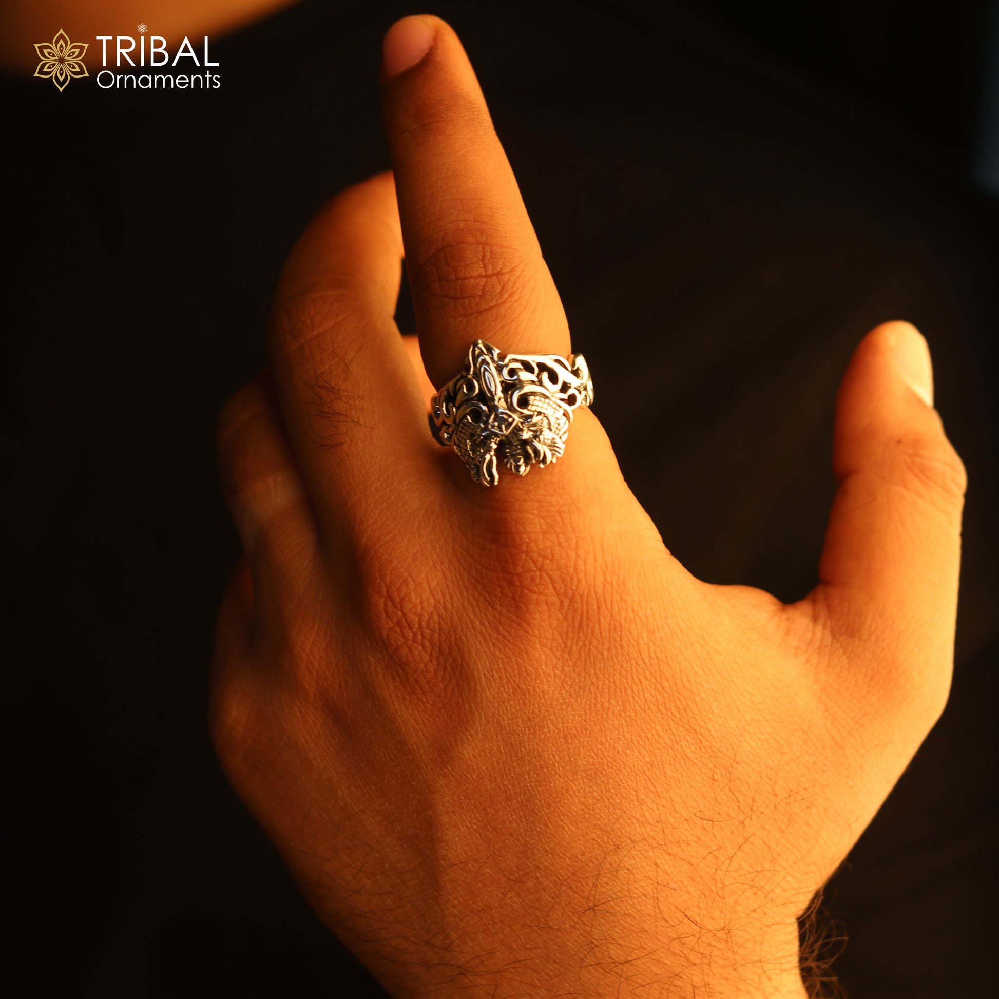 925 sterling silver heavy kingram design ring men's Jewelry sr764 - TRIBAL ORNAMENTS