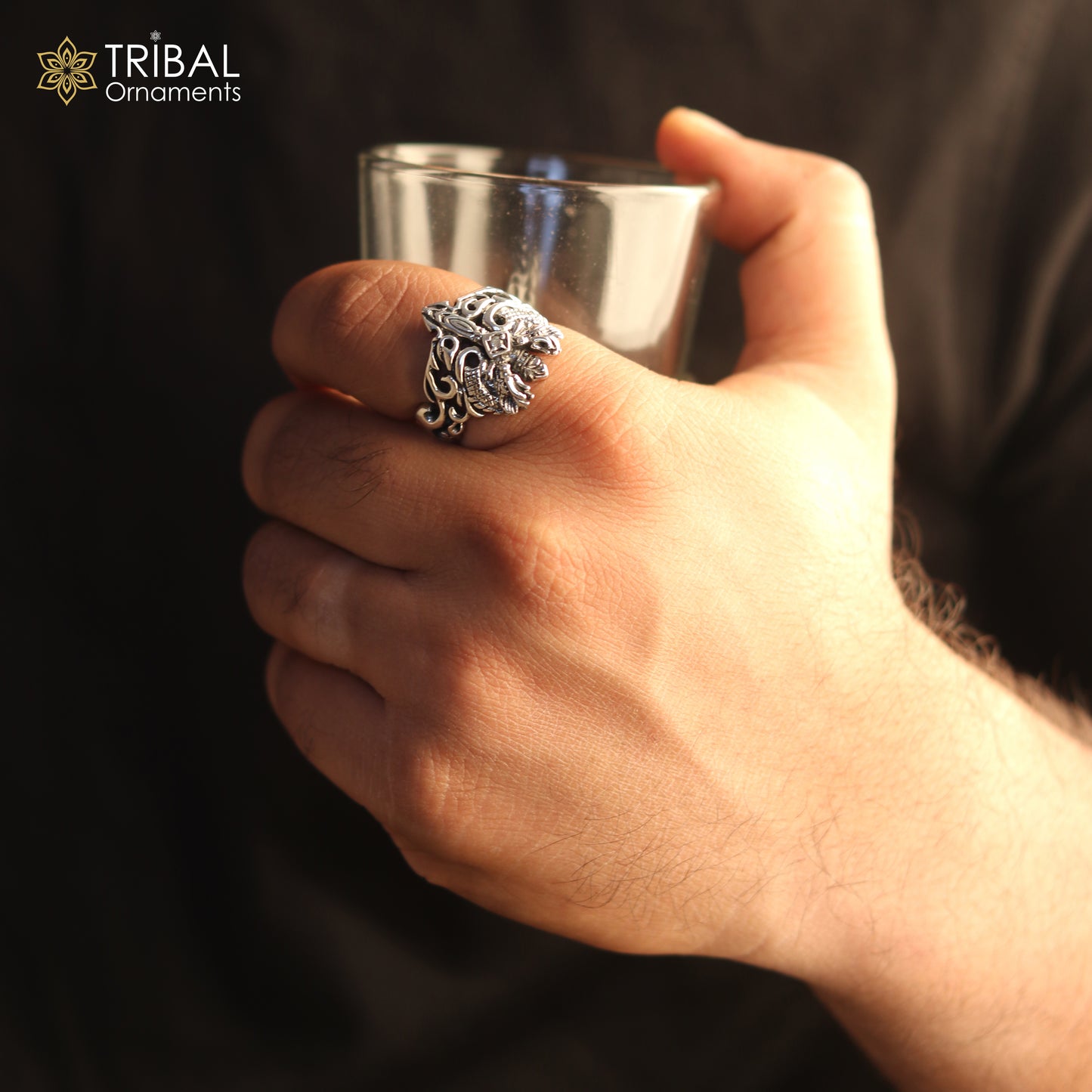 925 sterling silver heavy kingram design ring men's Jewelry sr764 - TRIBAL ORNAMENTS