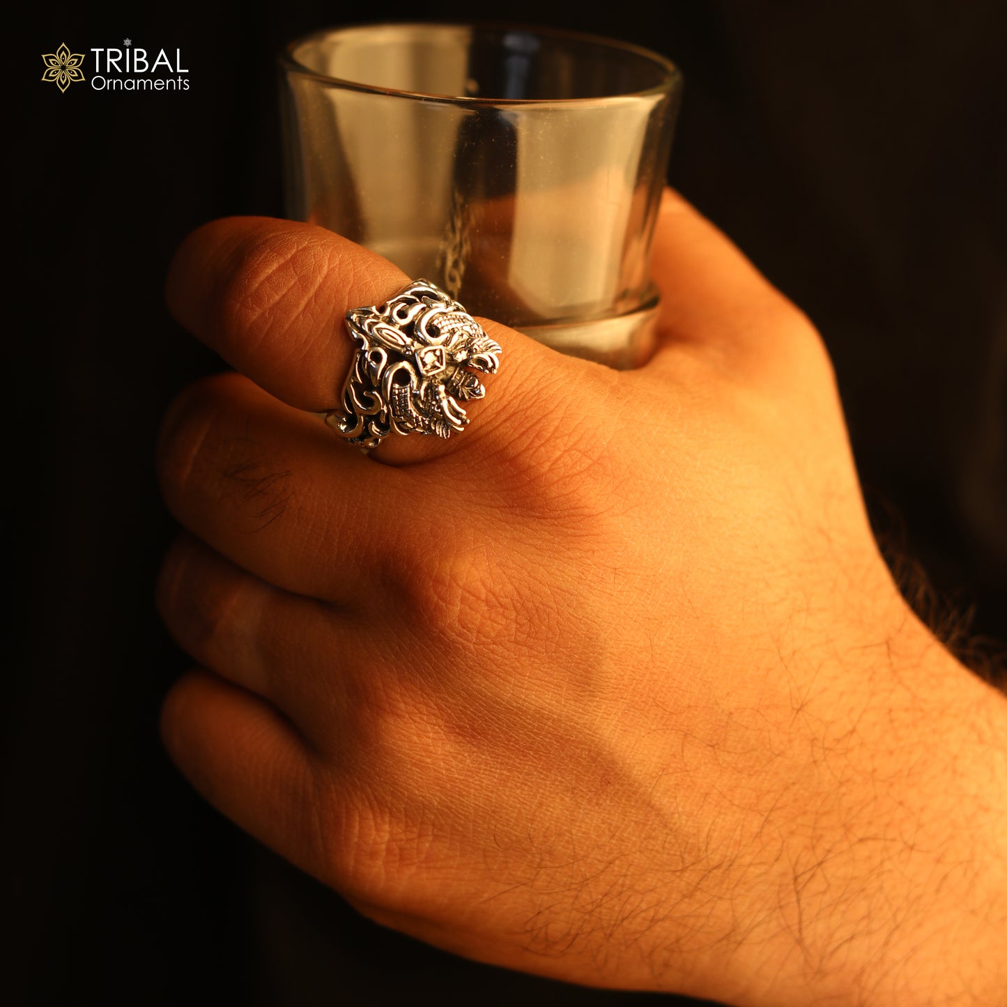 925 sterling silver heavy kingram design ring men's Jewelry sr764 - TRIBAL ORNAMENTS