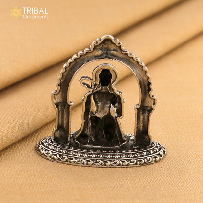 925 Sterling silver Hanuman idol figurine, decorative puja article, detailed Lord Hanuman statue for spiritual and home decor.