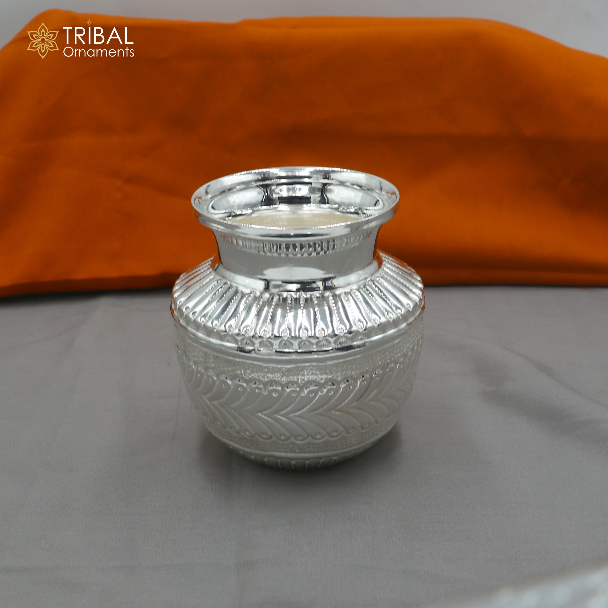 925sterling silver handmade Kalash or pot, unique special silver puja article, water or milk shiva kalash pot india su1063 - TRIBAL ORNAMENTS