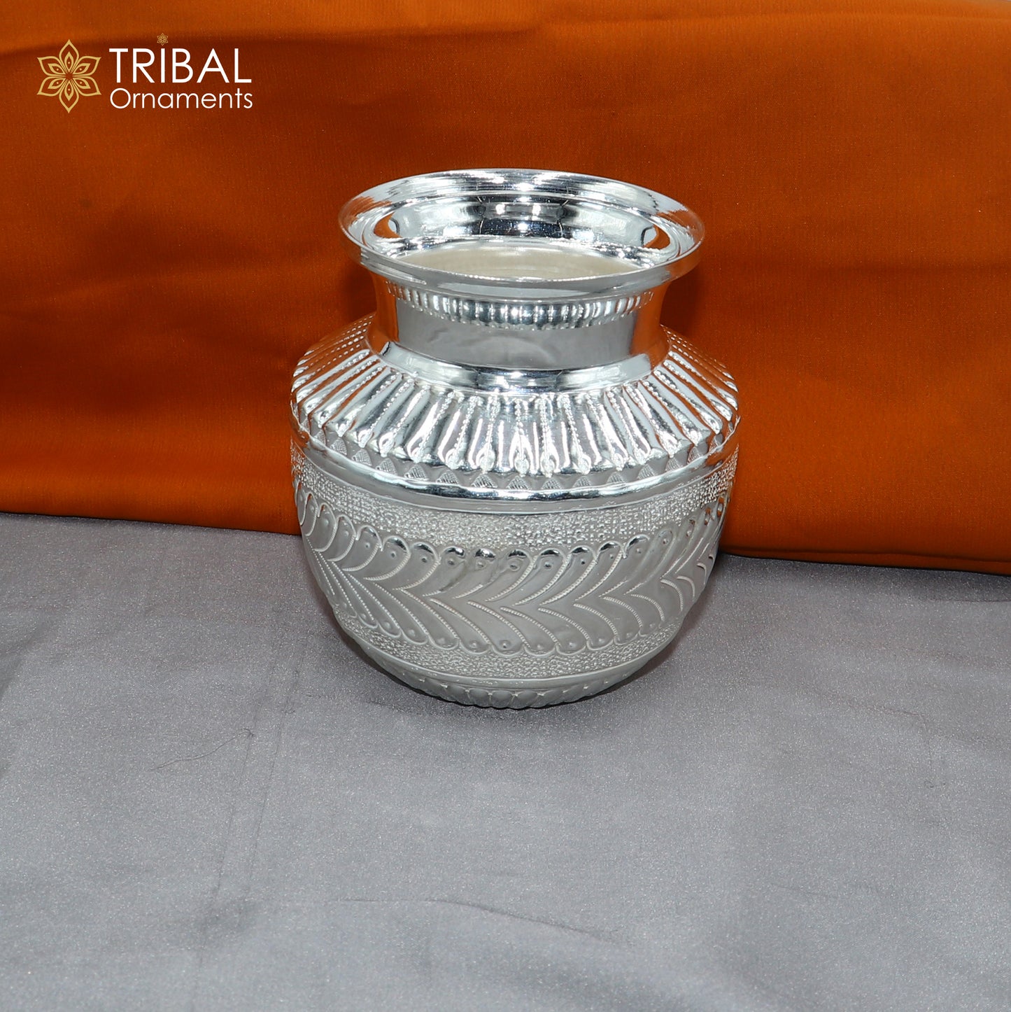 925sterling silver handmade Kalash or pot, unique special silver puja article, water or milk shiva kalash pot india su1063 - TRIBAL ORNAMENTS