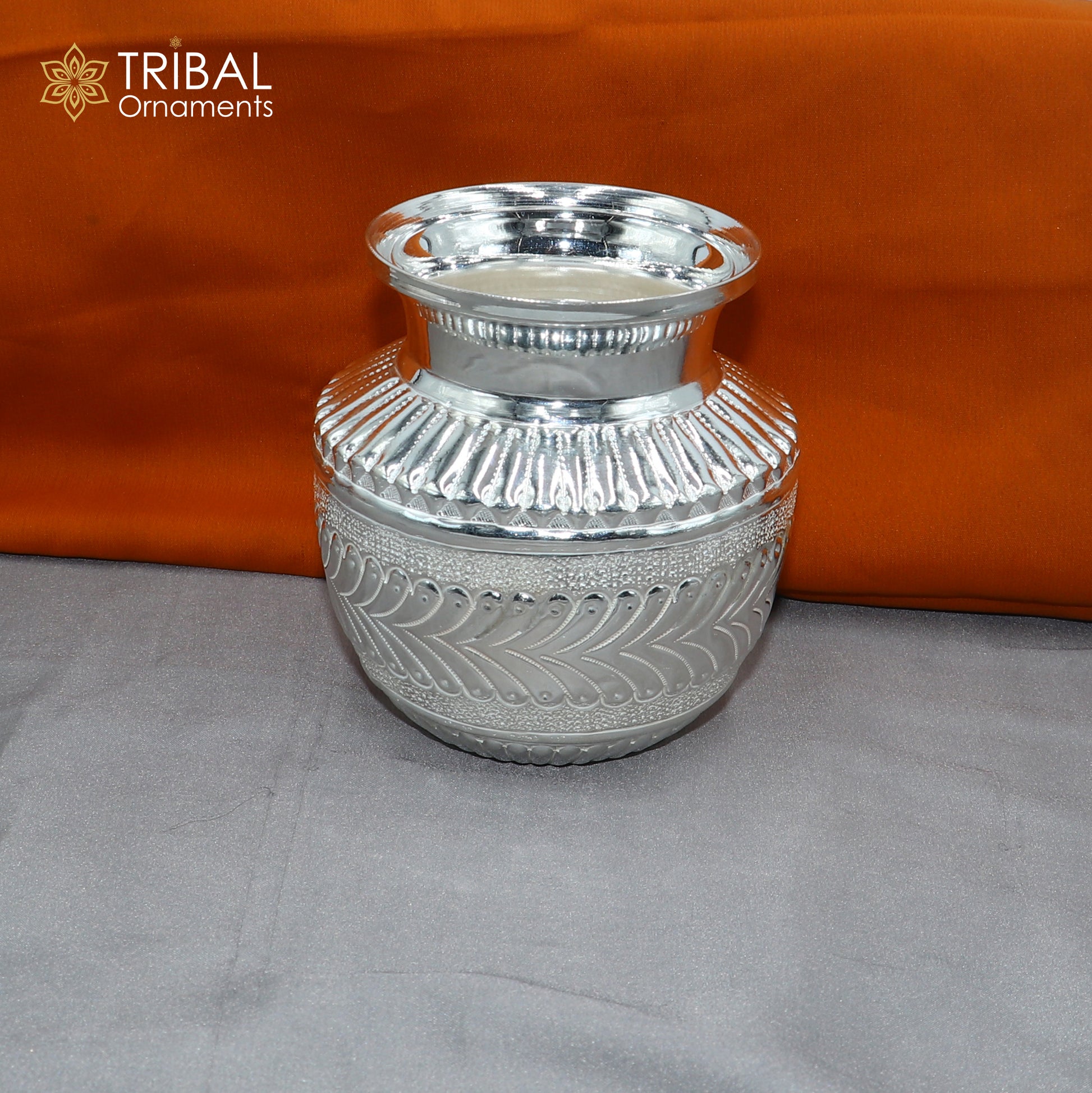 925sterling silver handmade Kalash or pot, unique special silver puja article, water or milk shiva kalash pot india su1063 - TRIBAL ORNAMENTS