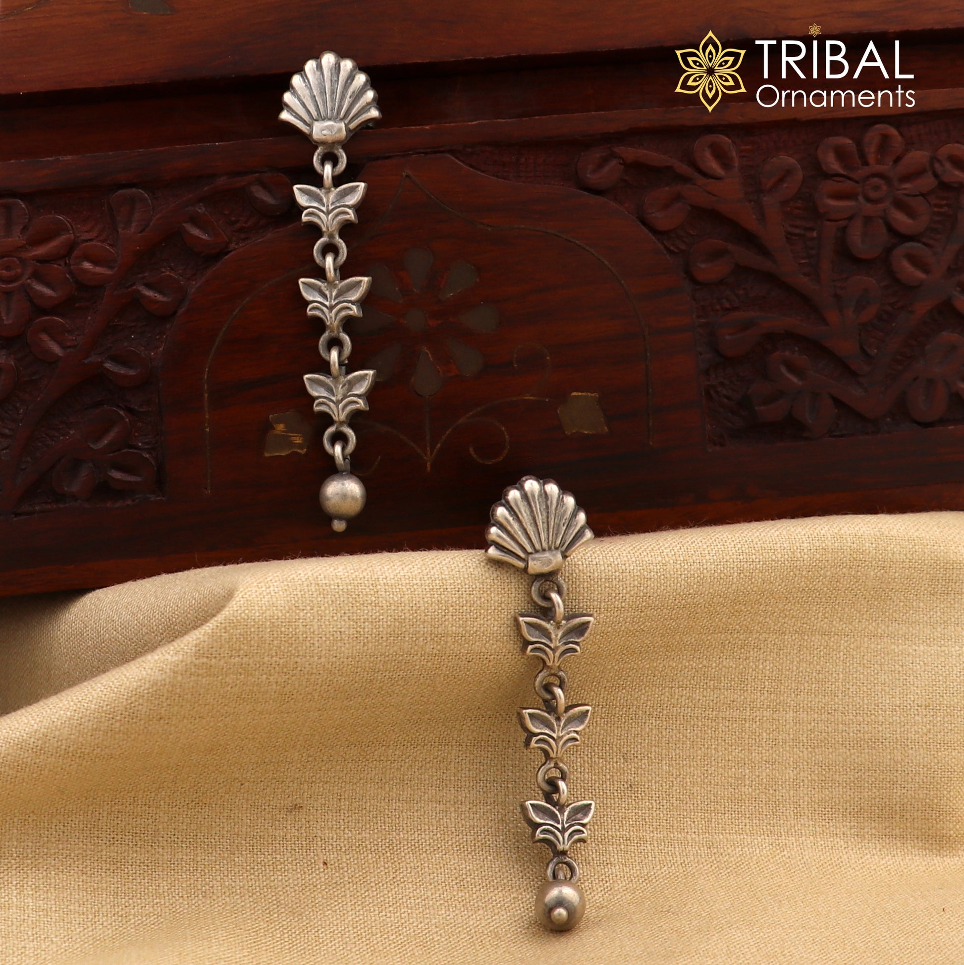 925 sterling silver light weight stud earring attractive jewelry, oxidized tribal earring drop dangle  s821 - TRIBAL ORNAMENTS