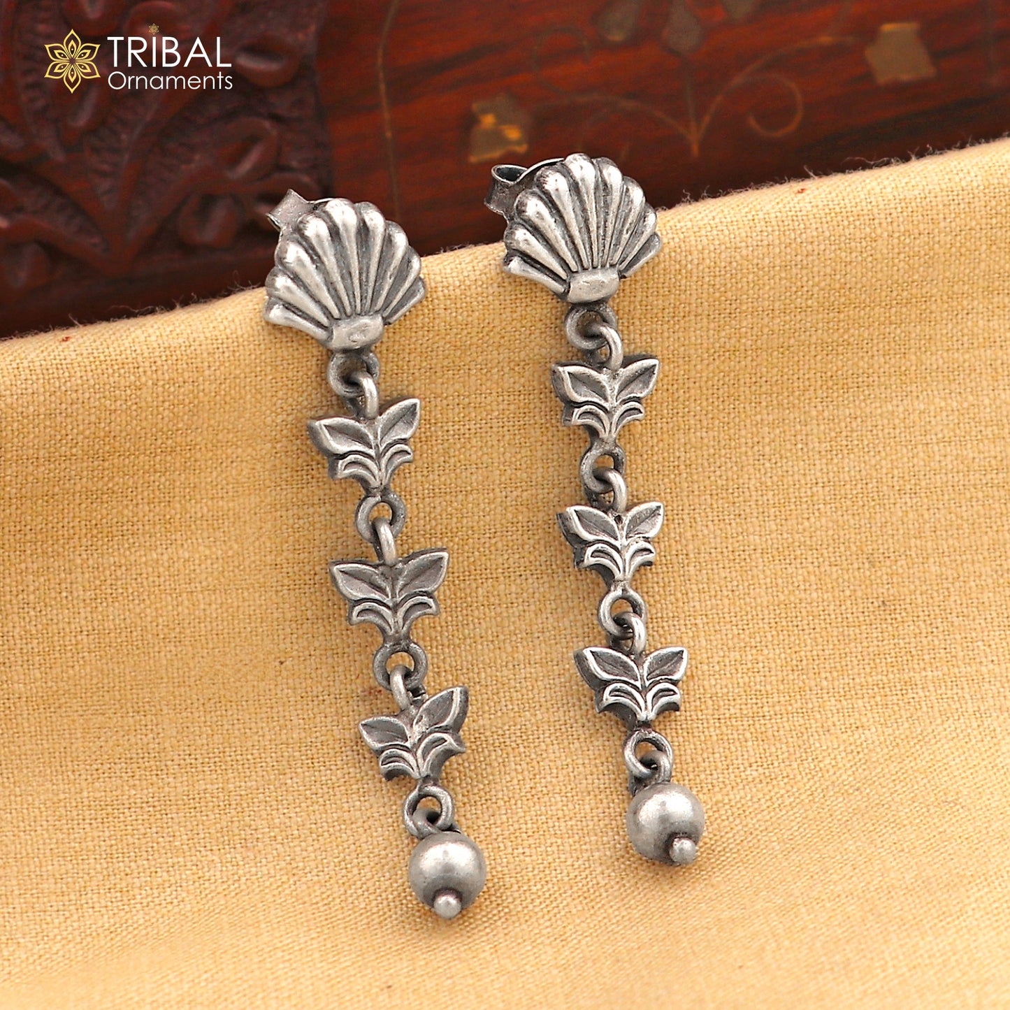 925 sterling silver light weight stud earring attractive jewelry, oxidized tribal earring drop dangle  s821 - TRIBAL ORNAMENTS