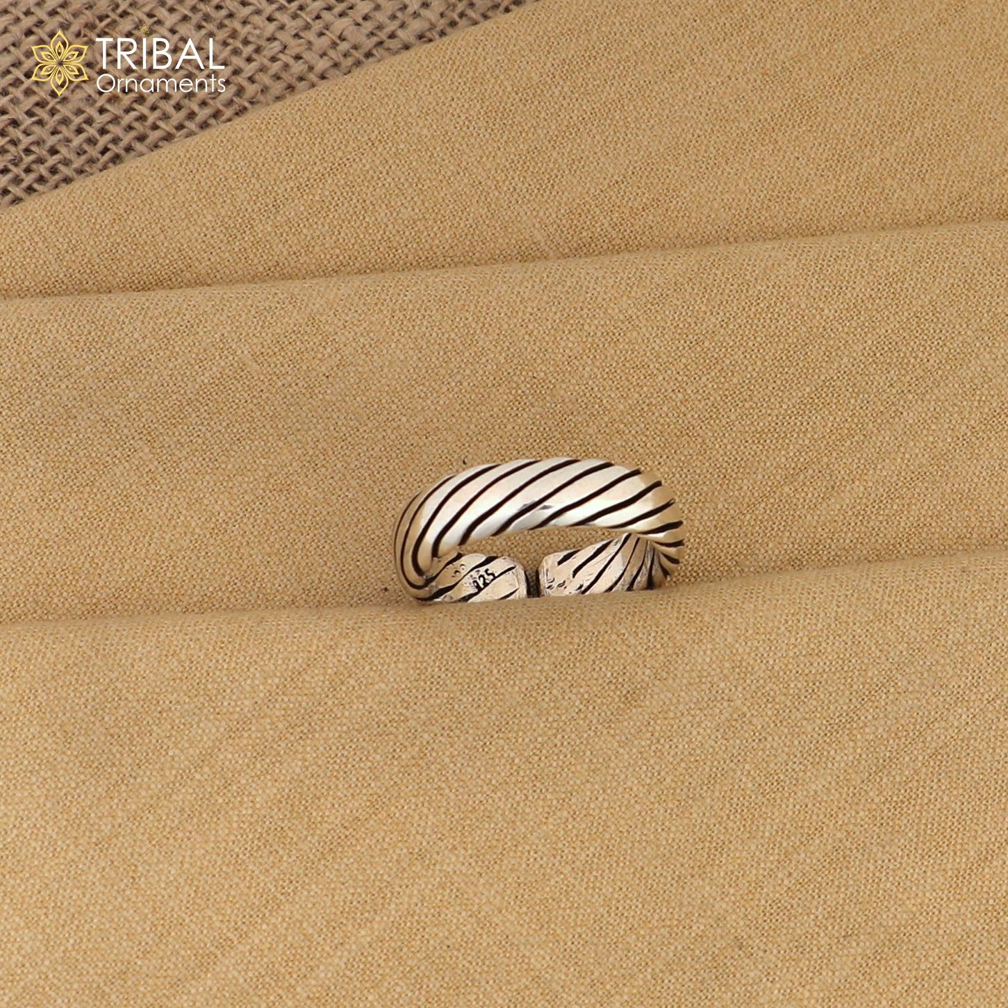 925 sterling silver line design stylish ring unisex Jewelry sr791 - TRIBAL ORNAMENTS