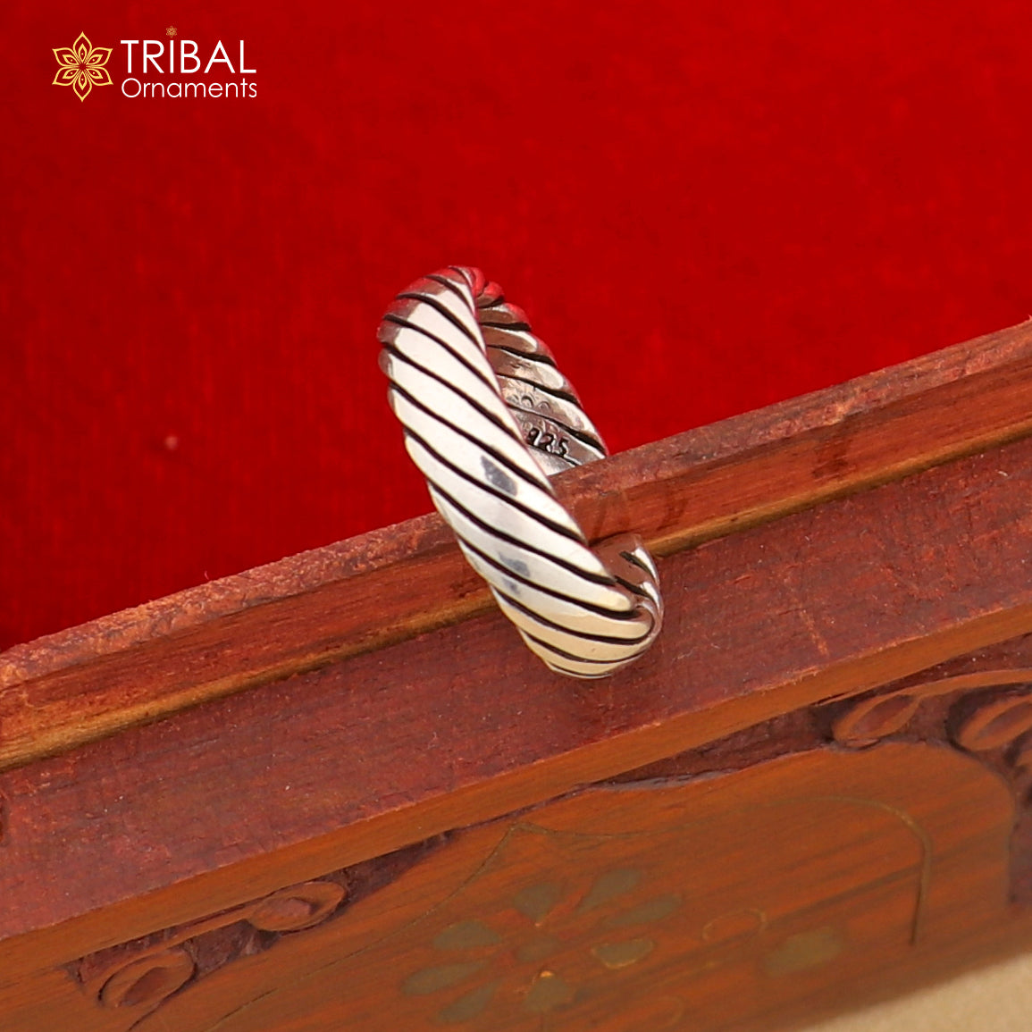 925 sterling silver line design stylish ring unisex Jewelry sr791 - TRIBAL ORNAMENTS