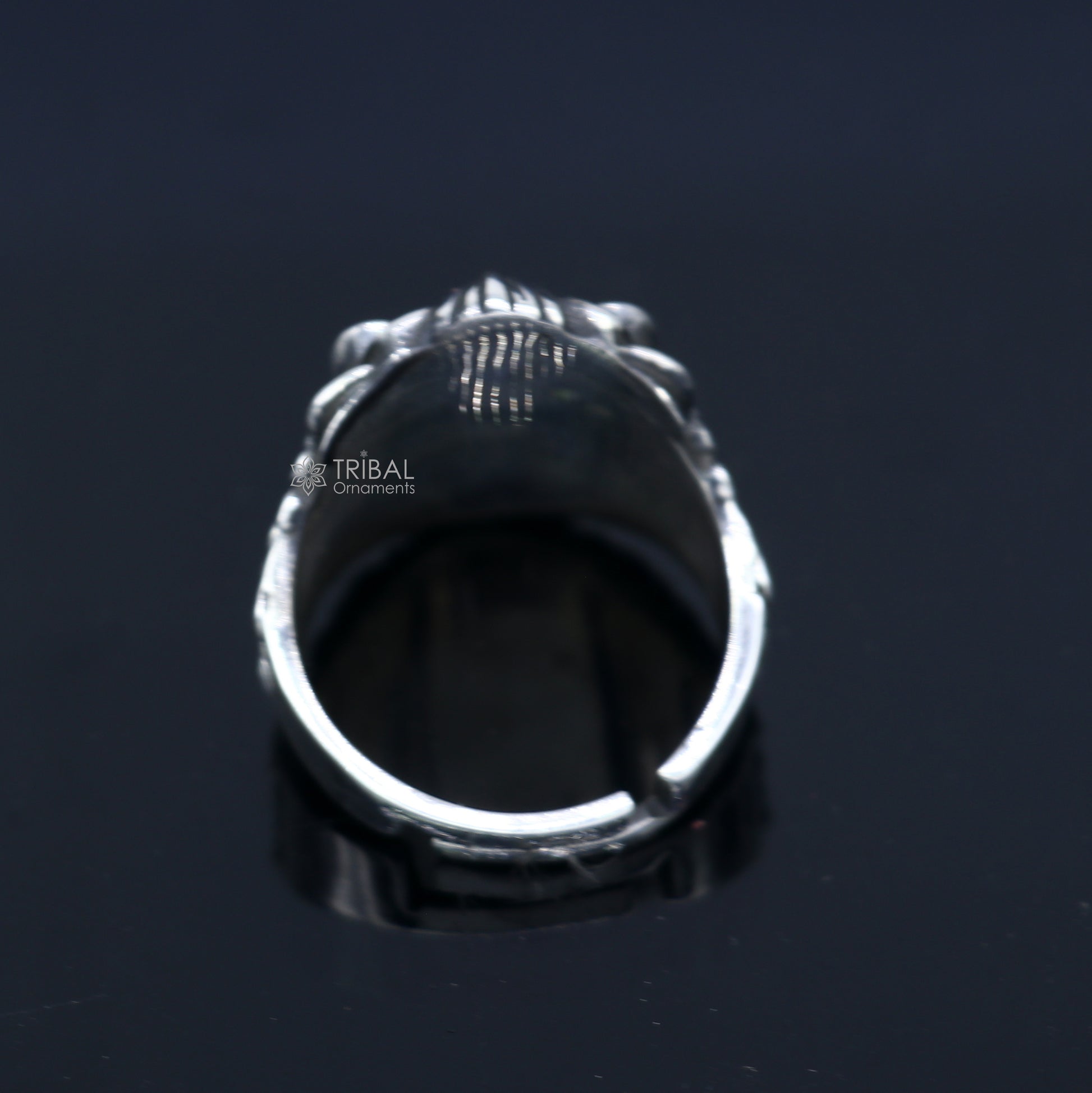 925 sterling silver lion face ring, best mans adjustable ring sr712 - TRIBAL ORNAMENTS