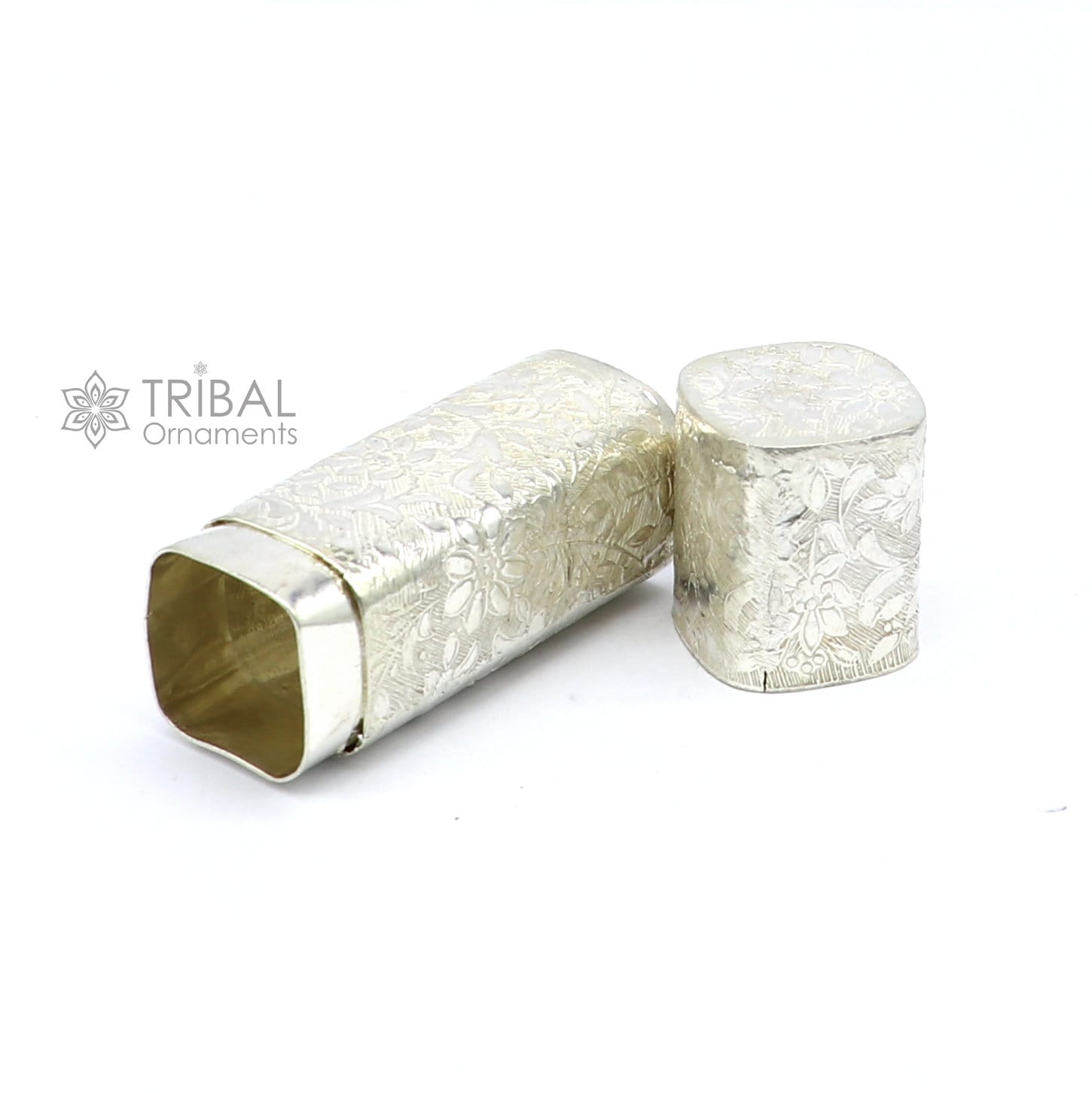925 sterling silver lipstick case or holder Amazing handmade floral design lipsticks box, trinket box, best gifting article stb845 - TRIBAL ORNAMENTS
