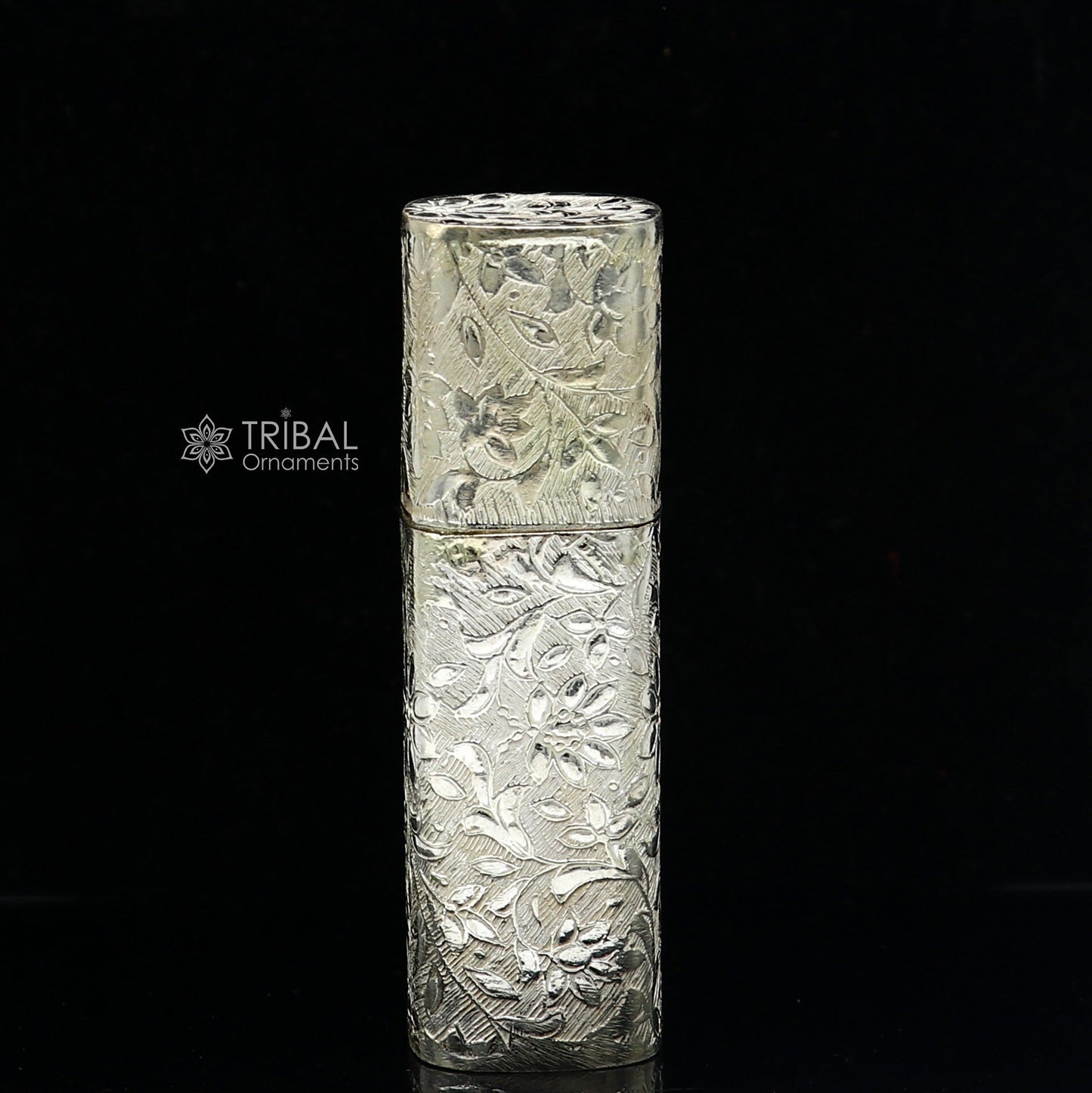 925 sterling silver lipstick case or holder Amazing handmade floral design lipsticks box, trinket box, best gifting article stb845 - TRIBAL ORNAMENTS