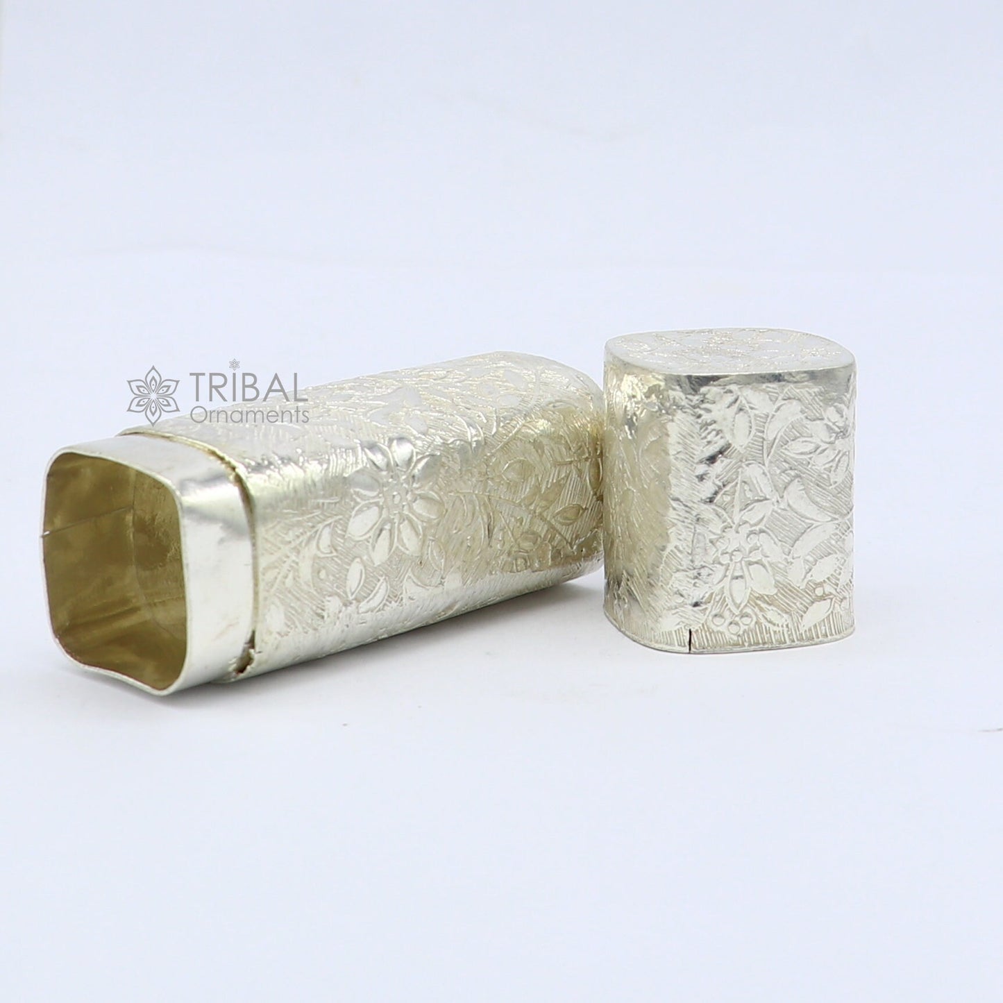 925 sterling silver lipstick case or holder Amazing handmade floral design lipsticks box, trinket box, best gifting article stb845 - TRIBAL ORNAMENTS