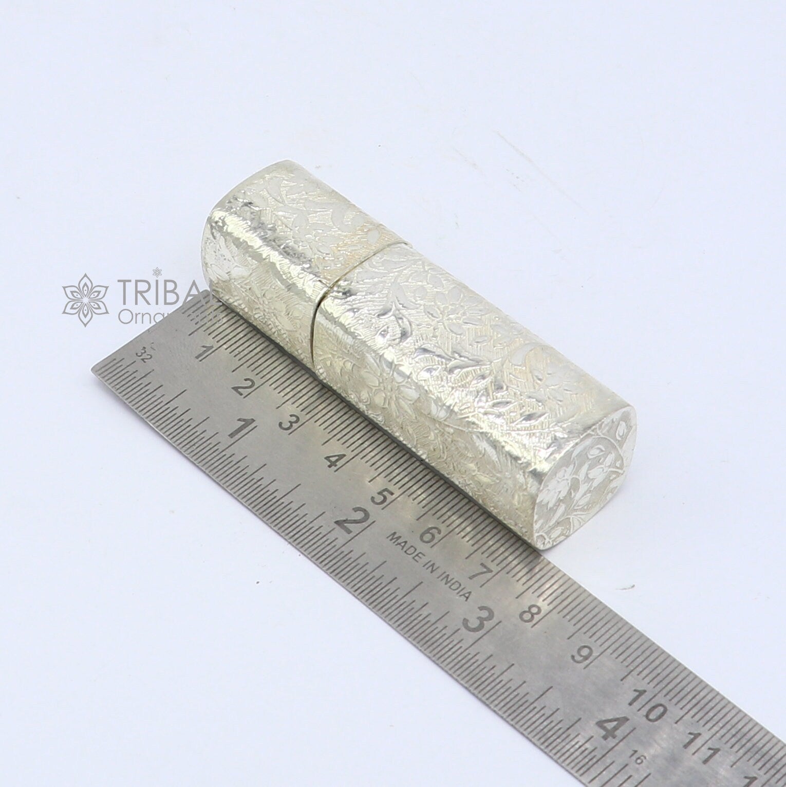 925 sterling silver lipstick case or holder Amazing handmade floral design lipsticks box, trinket box, best gifting article stb845 - TRIBAL ORNAMENTS