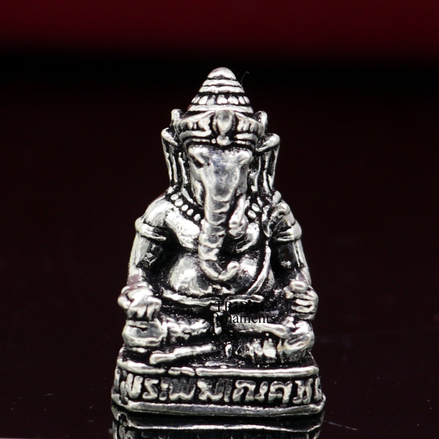 925 Sterling silver Lord Ganesh Idol small statue Figurine, handcrafted Lord Ganesh statue sculpture Diwali puja gift art503 - TRIBAL ORNAMENTS