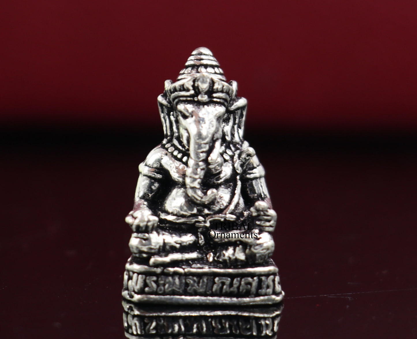 925 Sterling silver Lord Ganesh Idol small statue Figurine, handcrafted Lord Ganesh statue sculpture Diwali puja gift art503 - TRIBAL ORNAMENTS