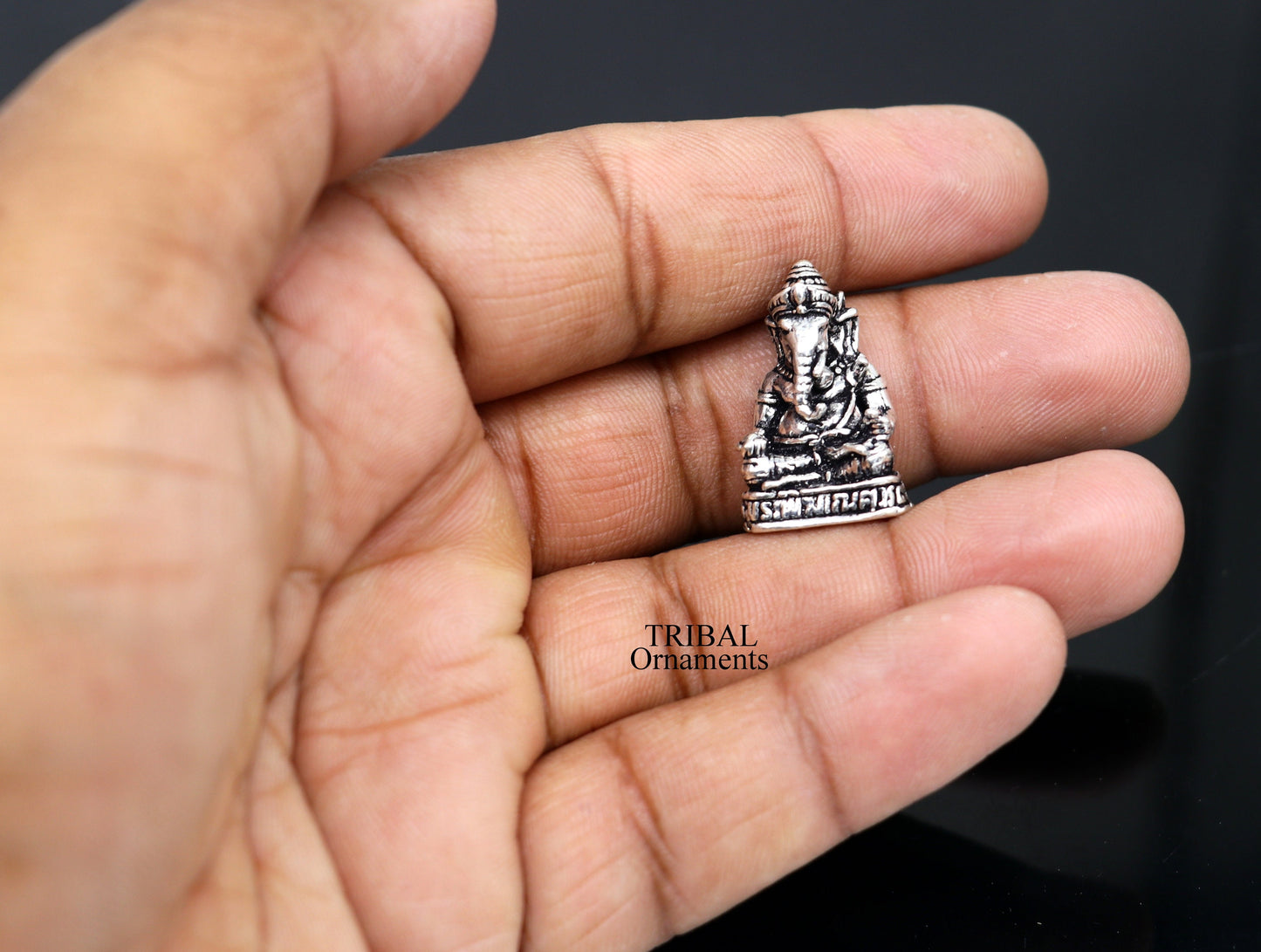 925 Sterling silver Lord Ganesh Idol small statue Figurine, handcrafted Lord Ganesh statue sculpture Diwali puja gift art503 - TRIBAL ORNAMENTS