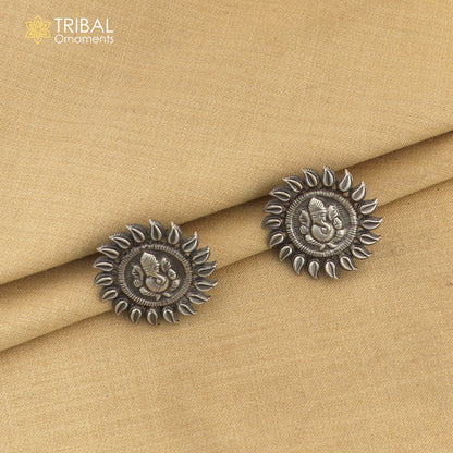 925 sterling silver lord Ganesha stud earring s1374 - TRIBAL ORNAMENTS