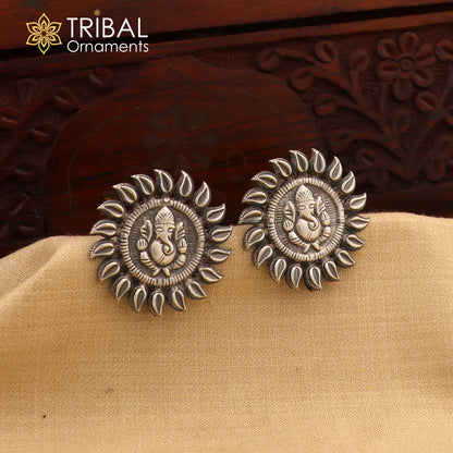925 sterling silver lord Ganesha stud earring s1374 - TRIBAL ORNAMENTS