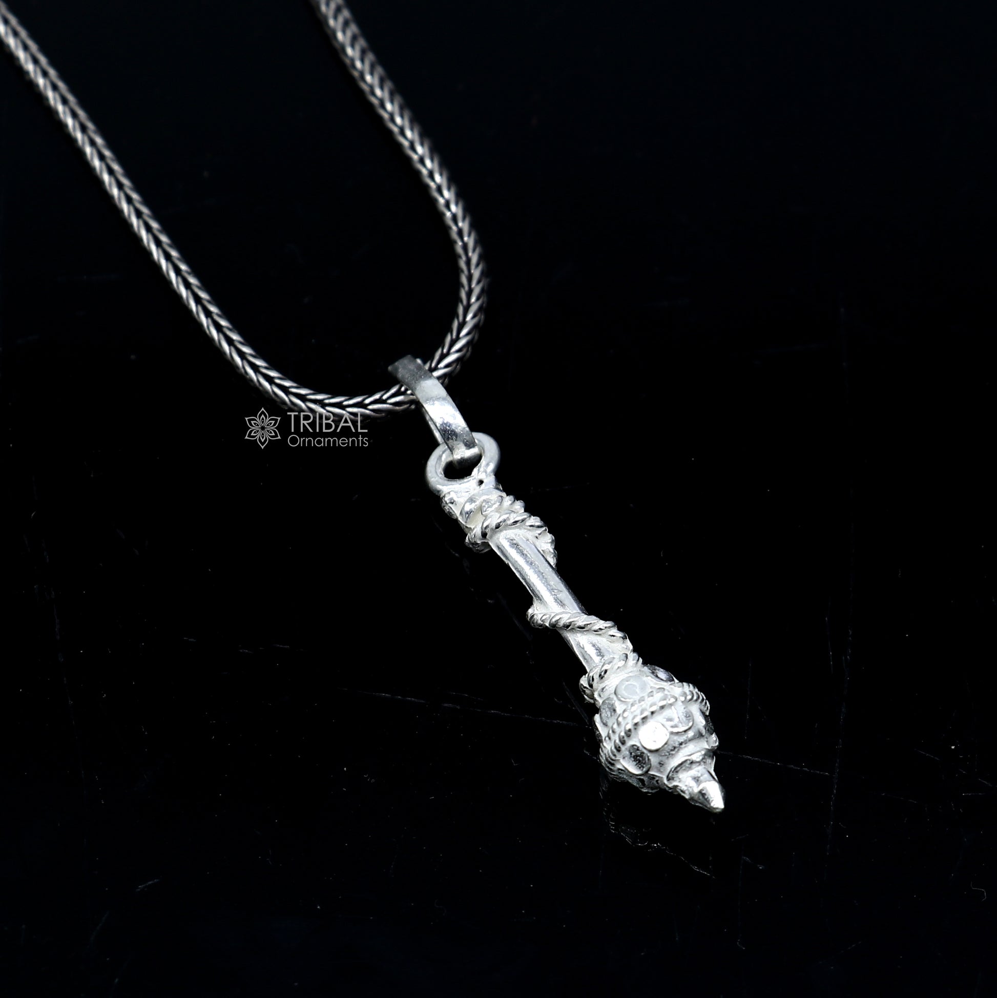 925 sterling silver Lord Hanuman Weapon Gota/ Gada, divine pendant nsp845 - TRIBAL ORNAMENTS