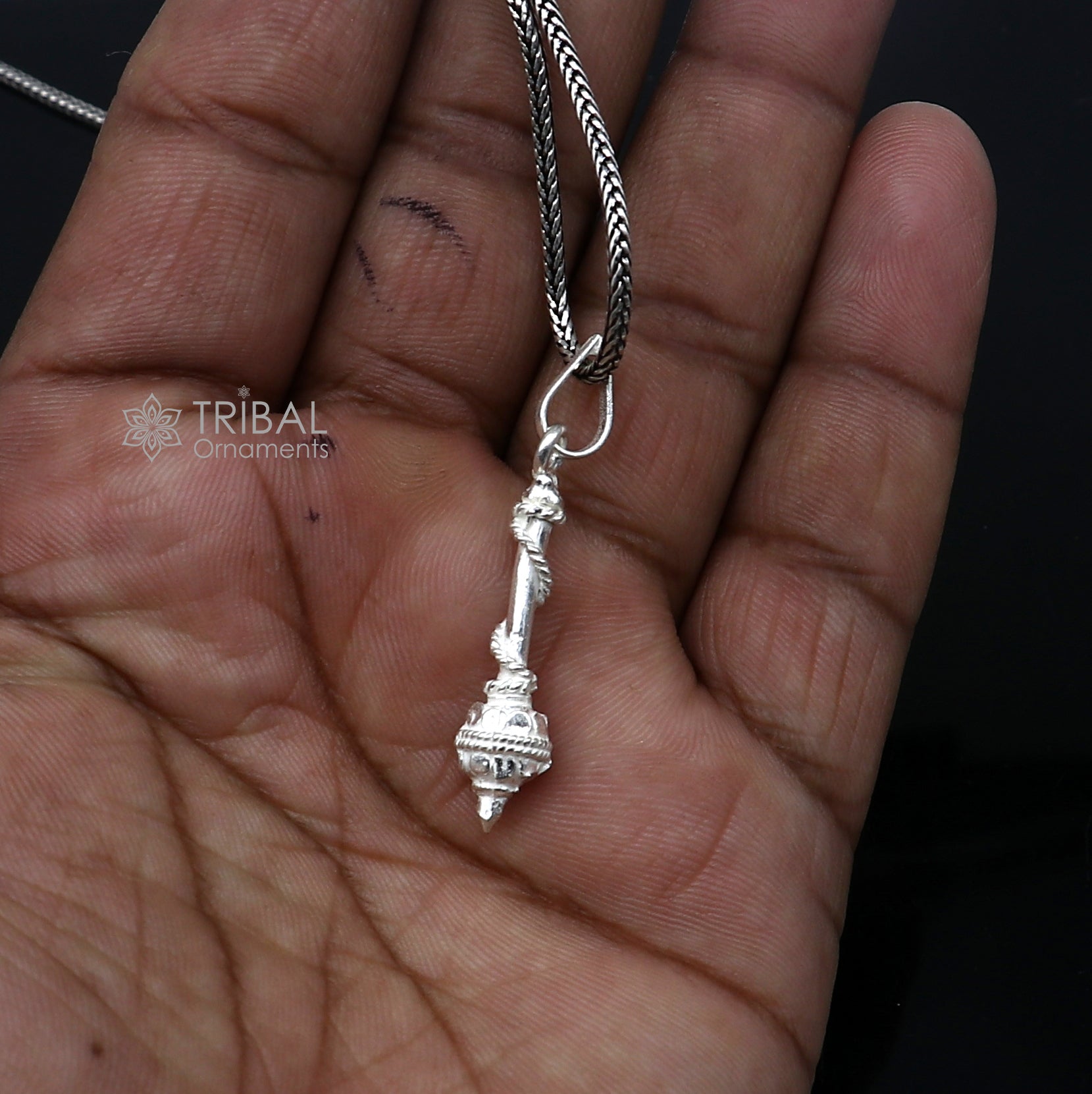 925 sterling silver Lord Hanuman Weapon Gota/ Gada, divine pendant nsp845 - TRIBAL ORNAMENTS